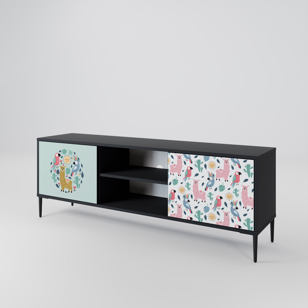 COLORFUL ALPACAS Mueble de TV de 2 Puertas