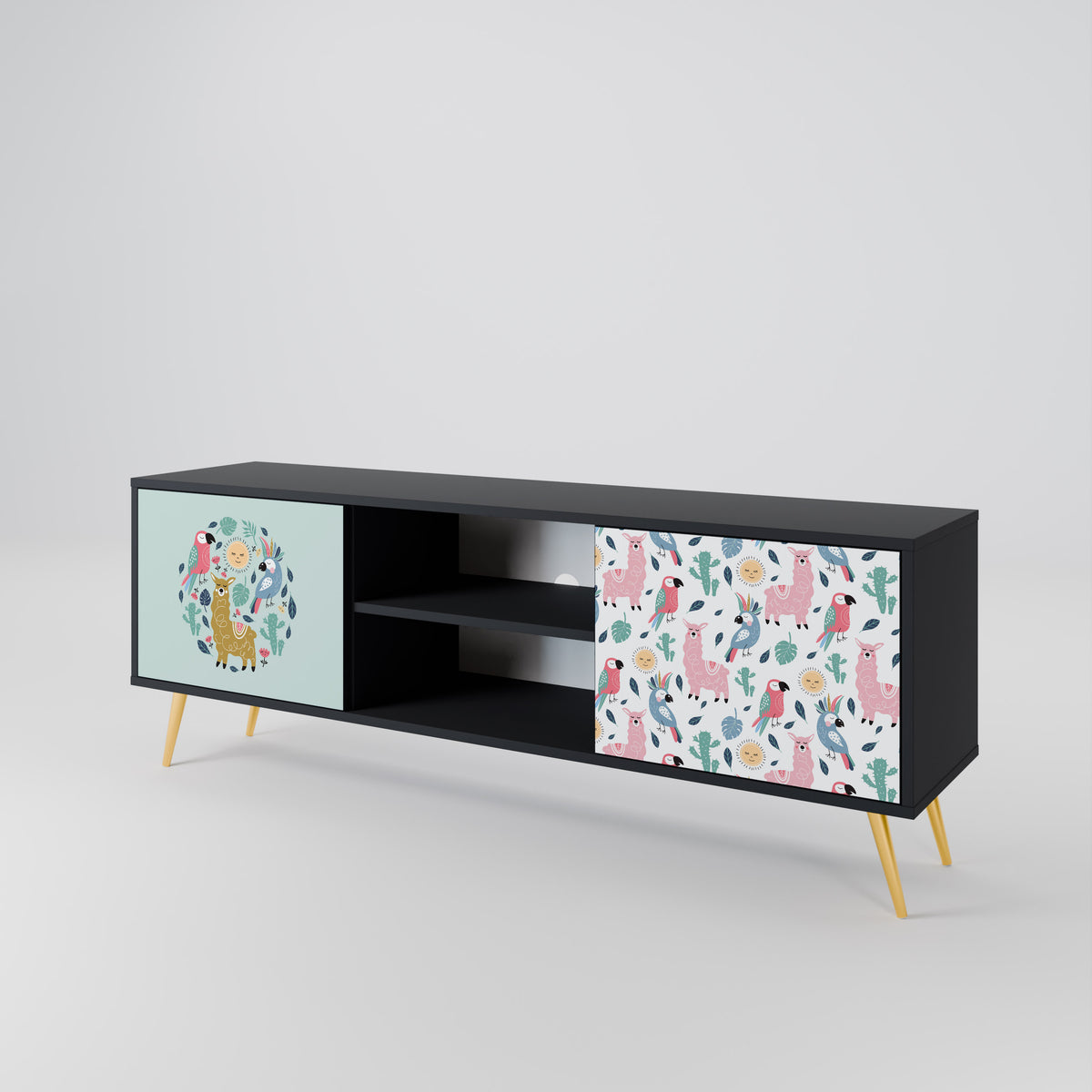 COLORFUL ALPACAS Mueble de TV de 2 Puertas