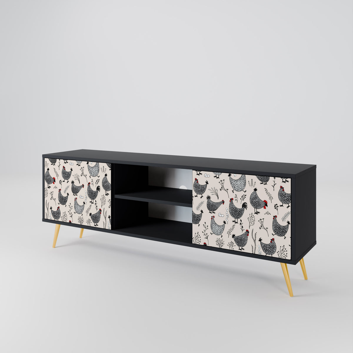 HAPPY HENS Mueble de TV de 2 Puertas