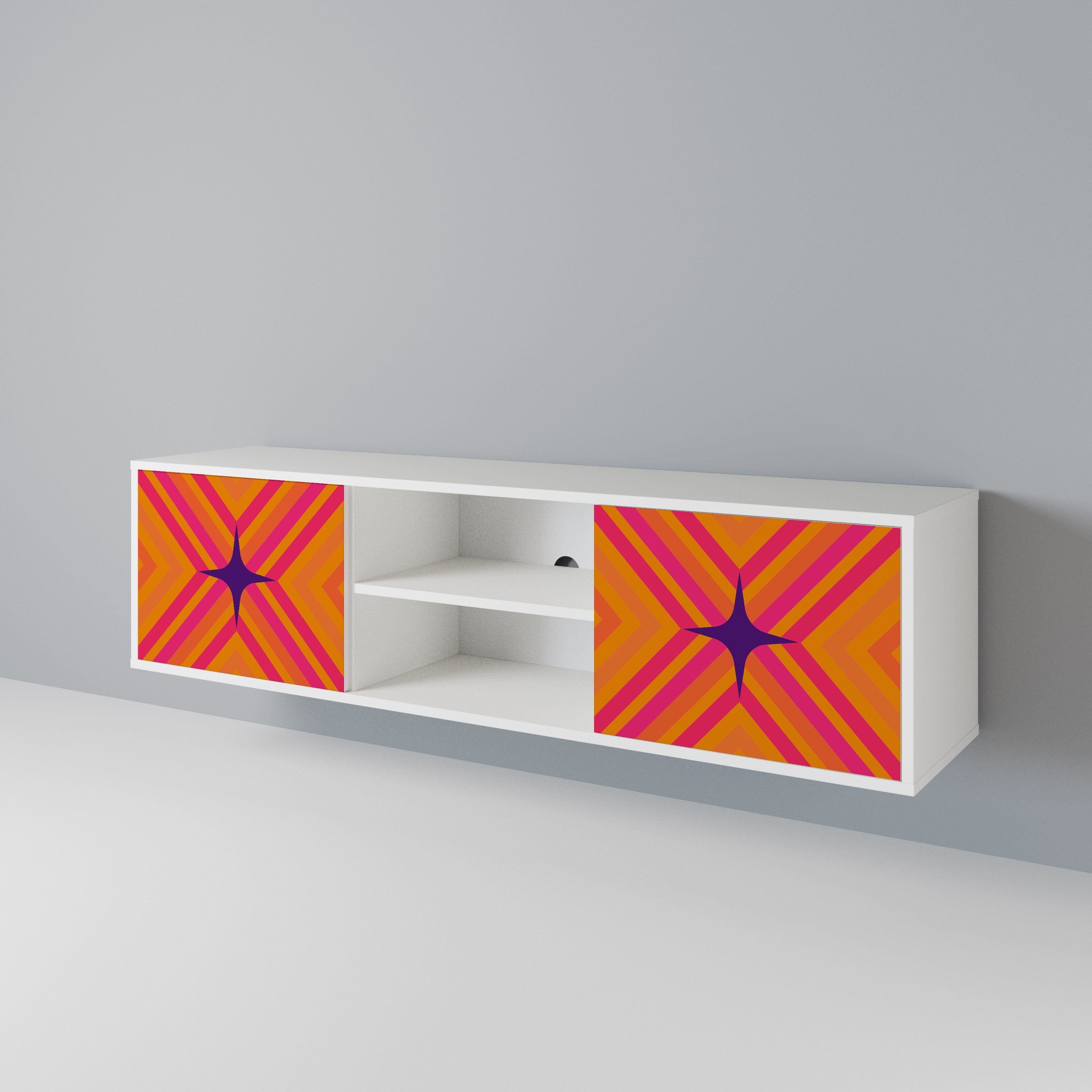 GEOMETRIC BRILLIANCE Mueble de TV de 2 Puertas