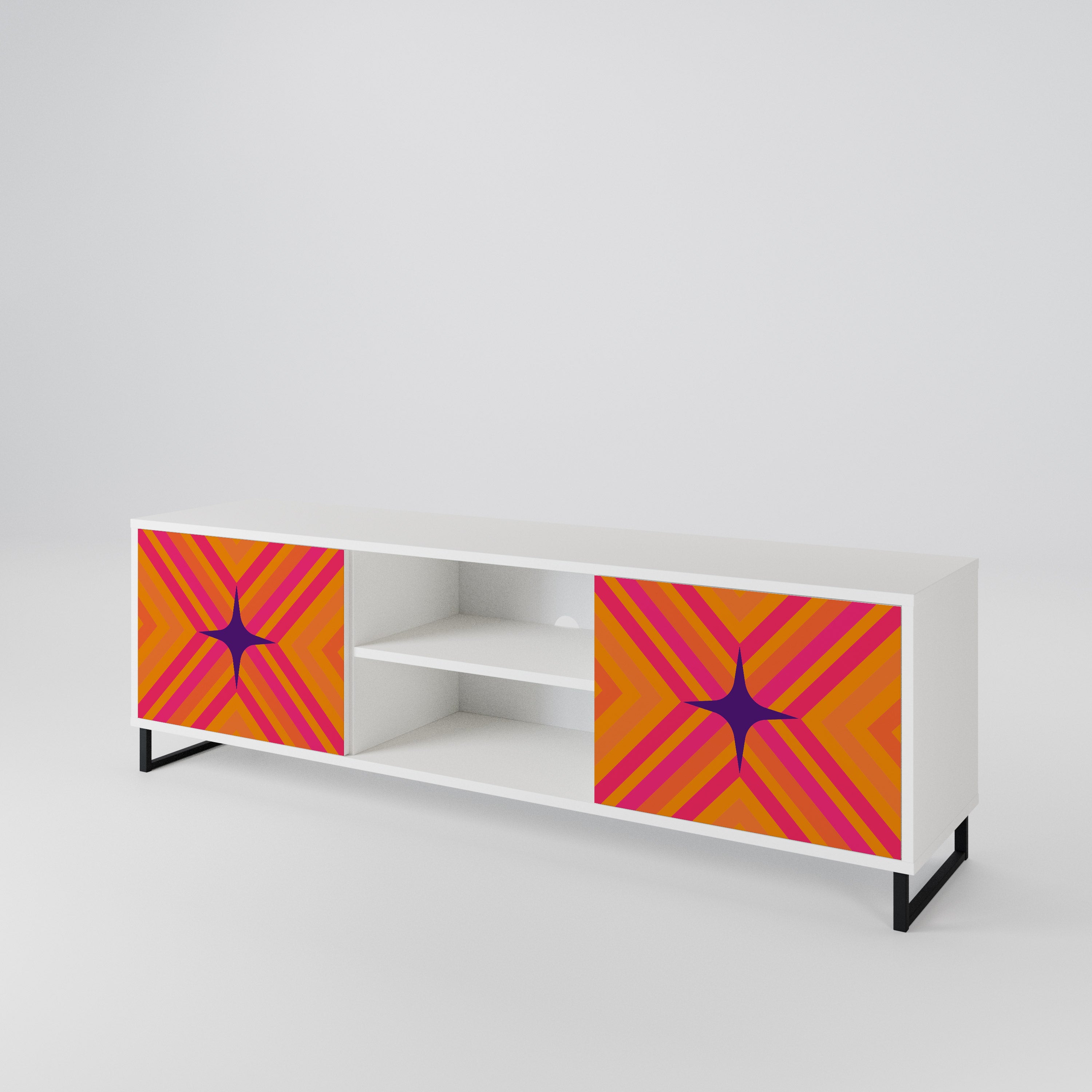 GEOMETRIC BRILLIANCE Mueble de TV de 2 Puertas
