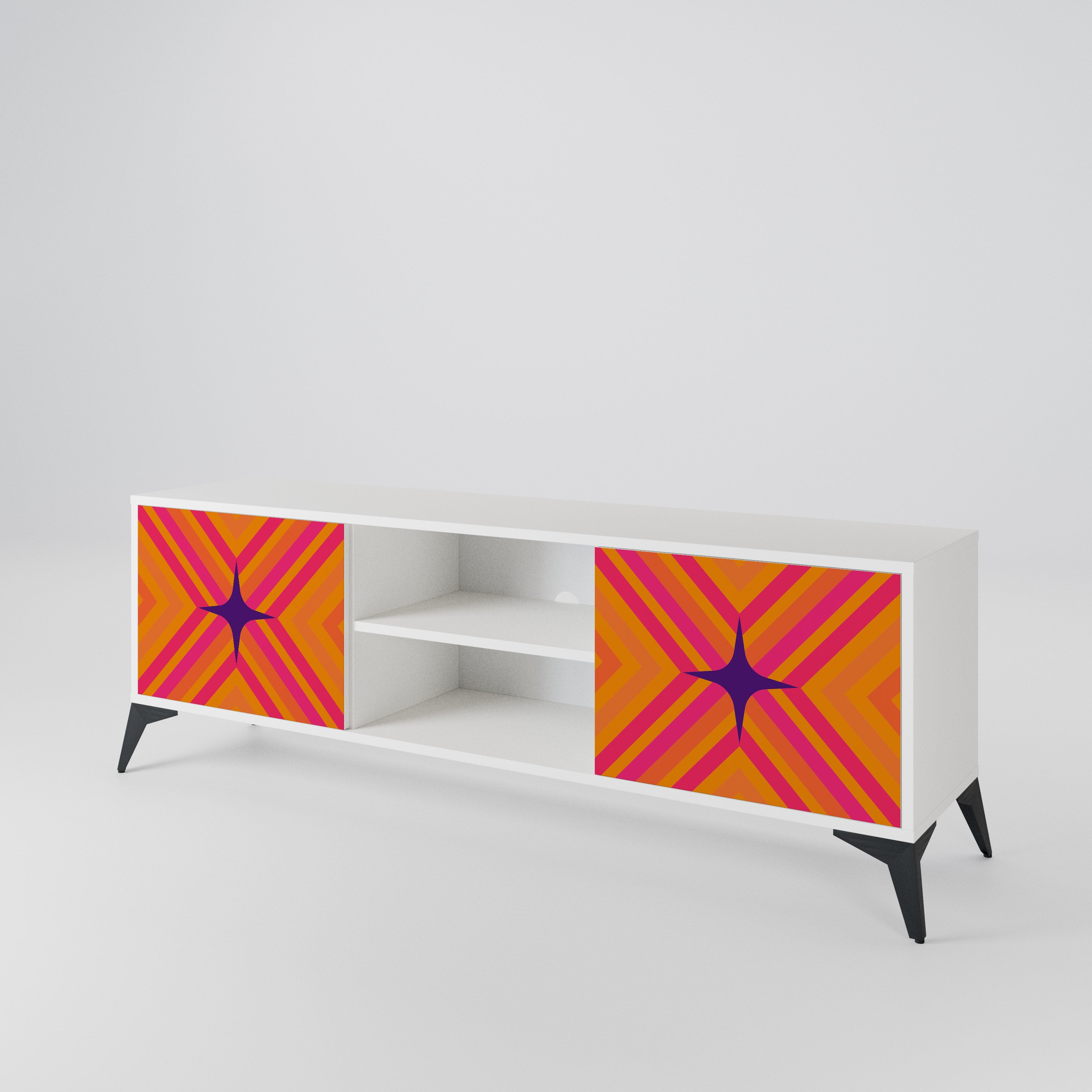 GEOMETRIC BRILLIANCE Mueble de TV de 2 Puertas
