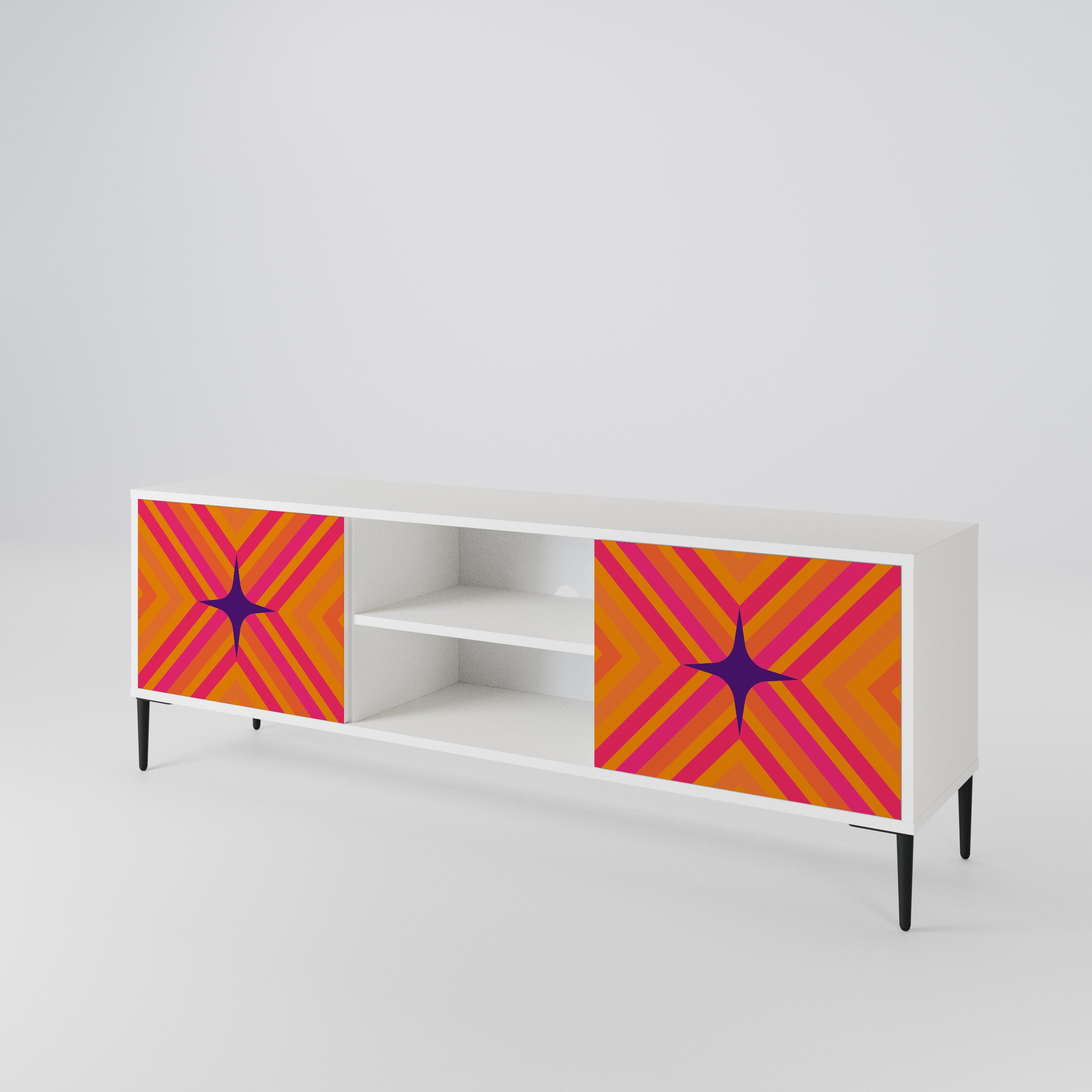 GEOMETRIC BRILLIANCE Mueble de TV de 2 Puertas