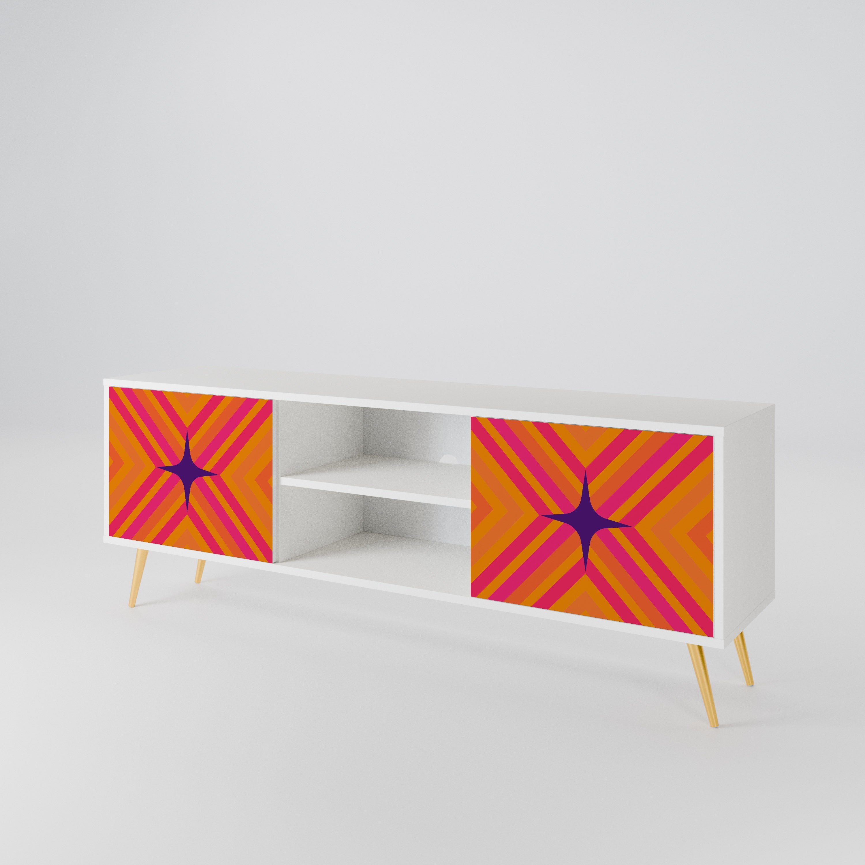 GEOMETRIC BRILLIANCE Mueble de TV de 2 Puertas