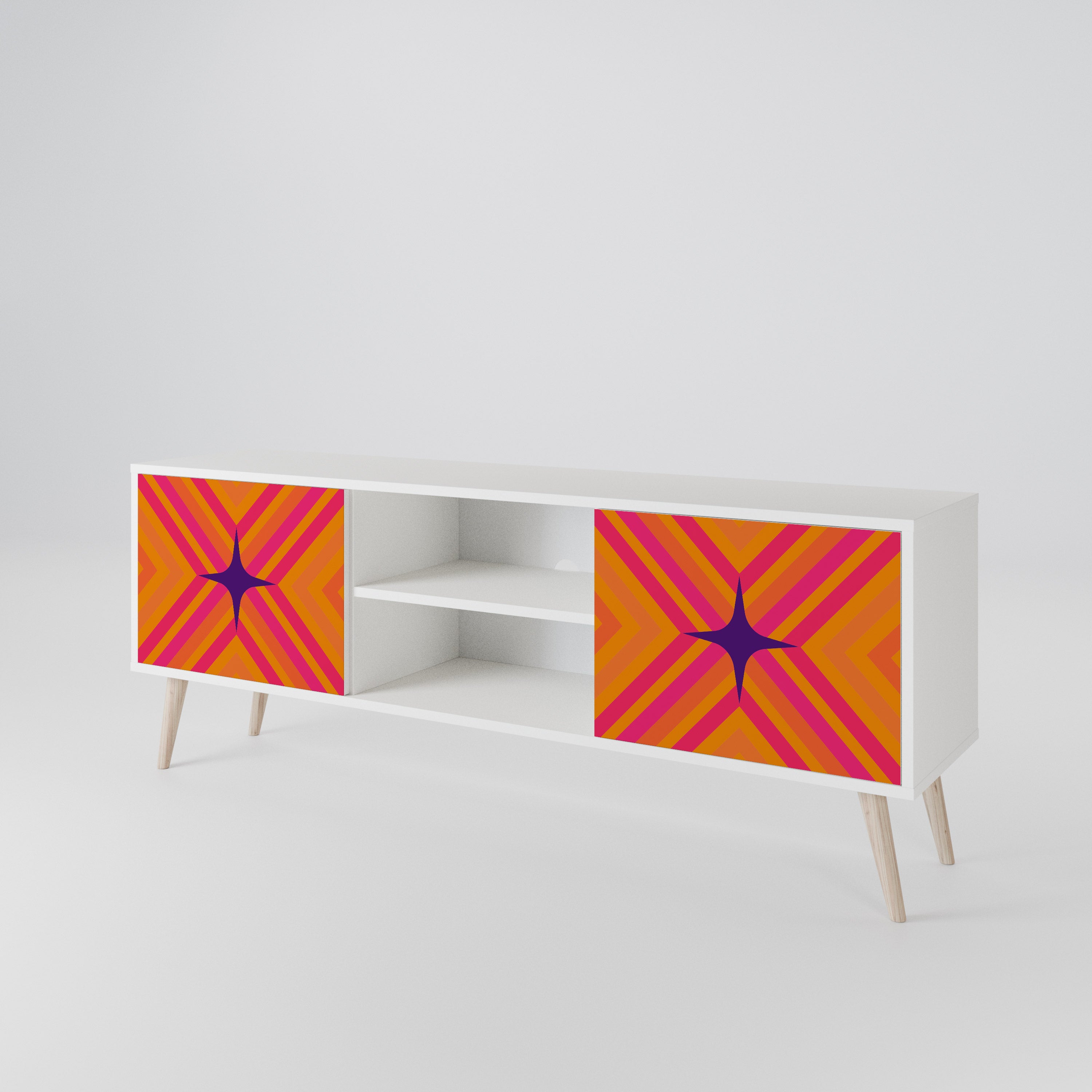 GEOMETRIC BRILLIANCE Mueble de TV de 2 Puertas