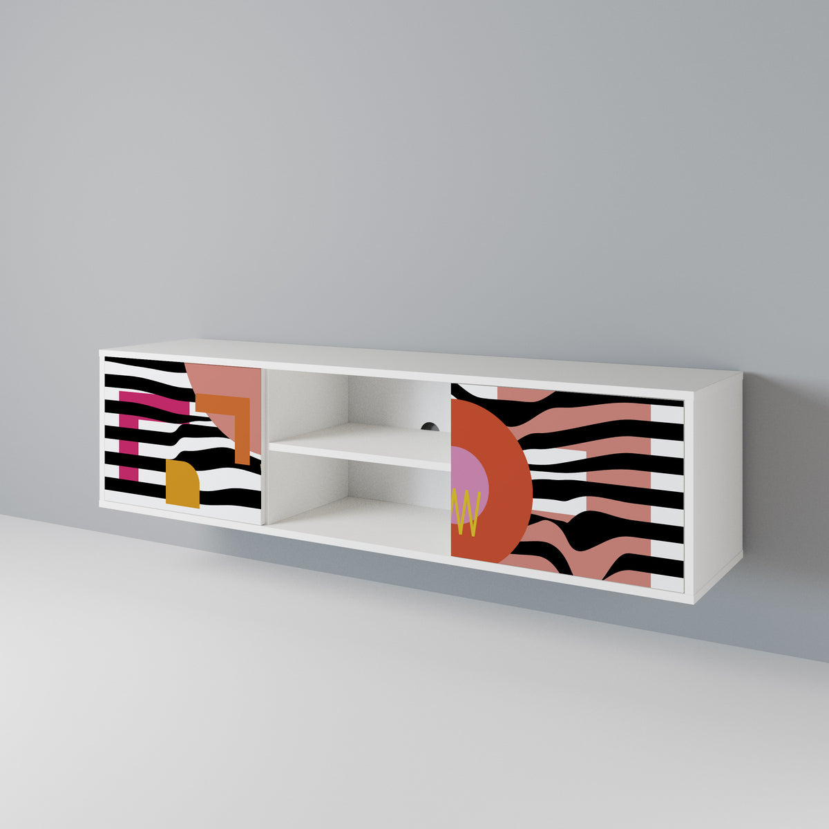CHROMATIC ABSTRACT 2-Door TV Cabinet