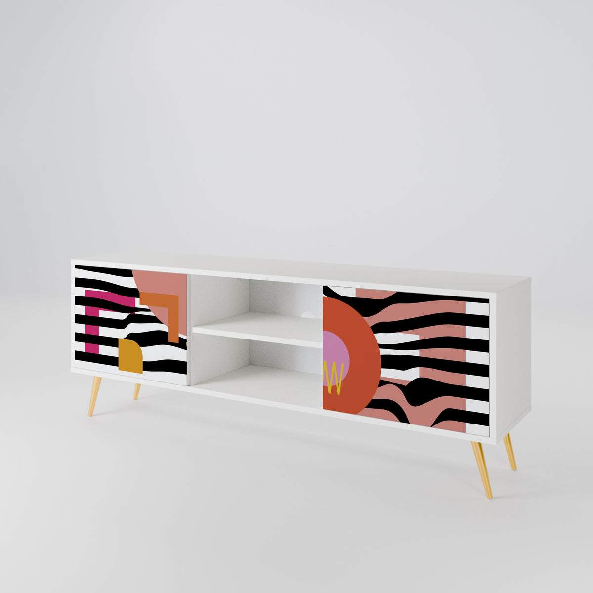 CHROMATIC ABSTRACT 2-Door TV Cabinet