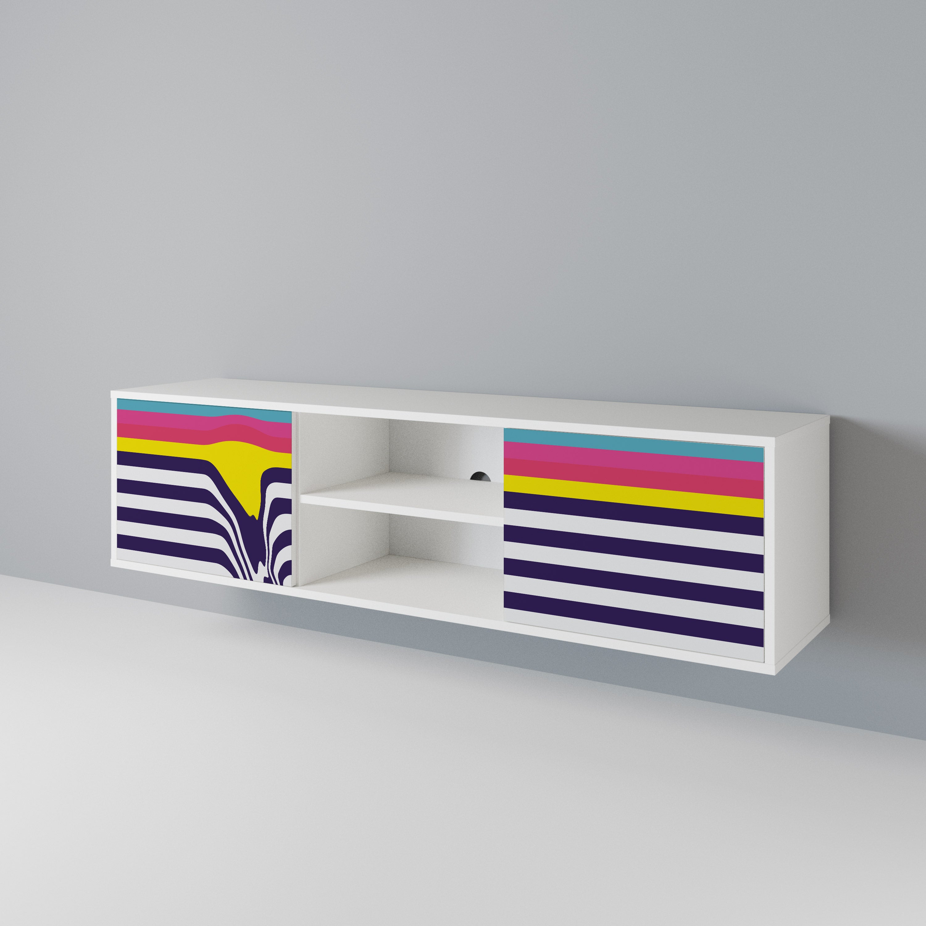 COLORFUL DIVERSION Mueble de TV de 2 Puertas
