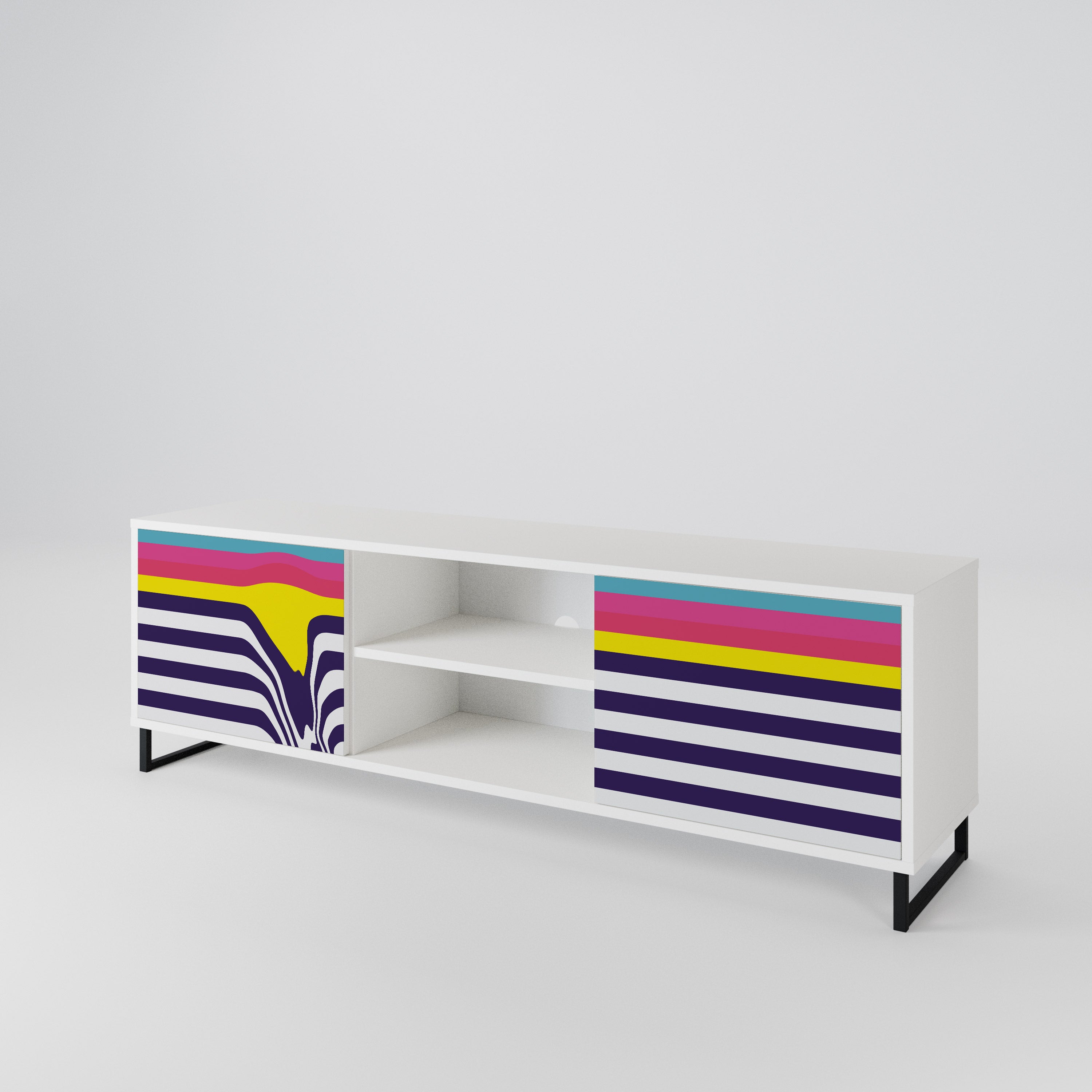 COLORFUL DIVERSION Mueble de TV de 2 Puertas