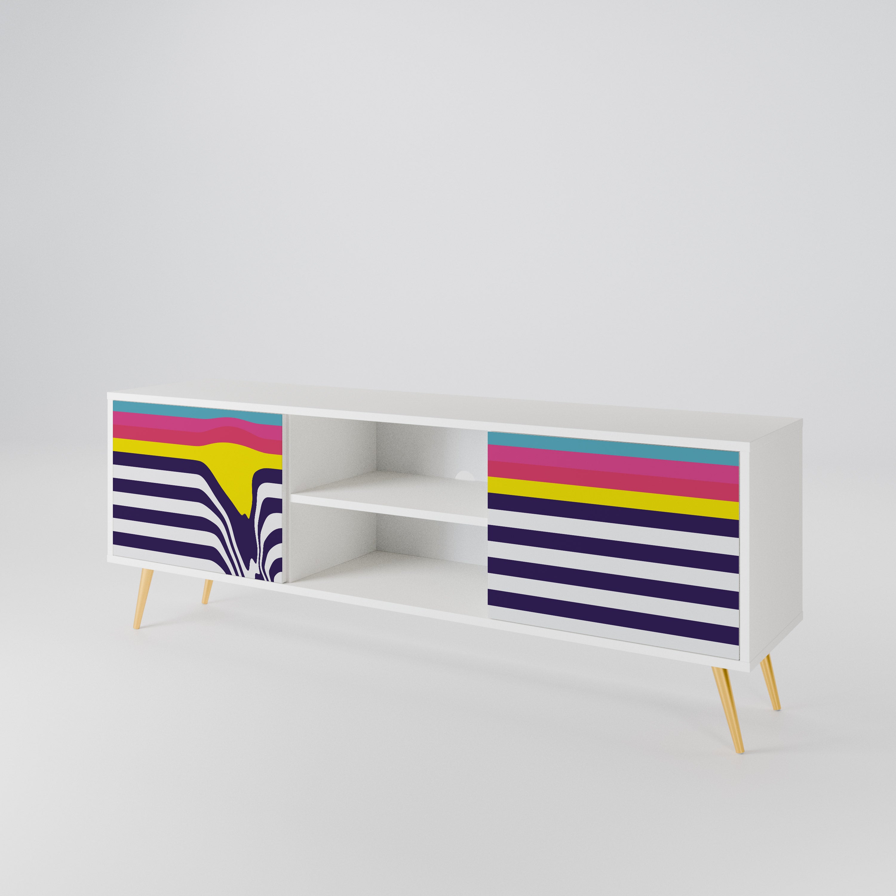 COLORFUL DIVERSION Mueble de TV de 2 Puertas