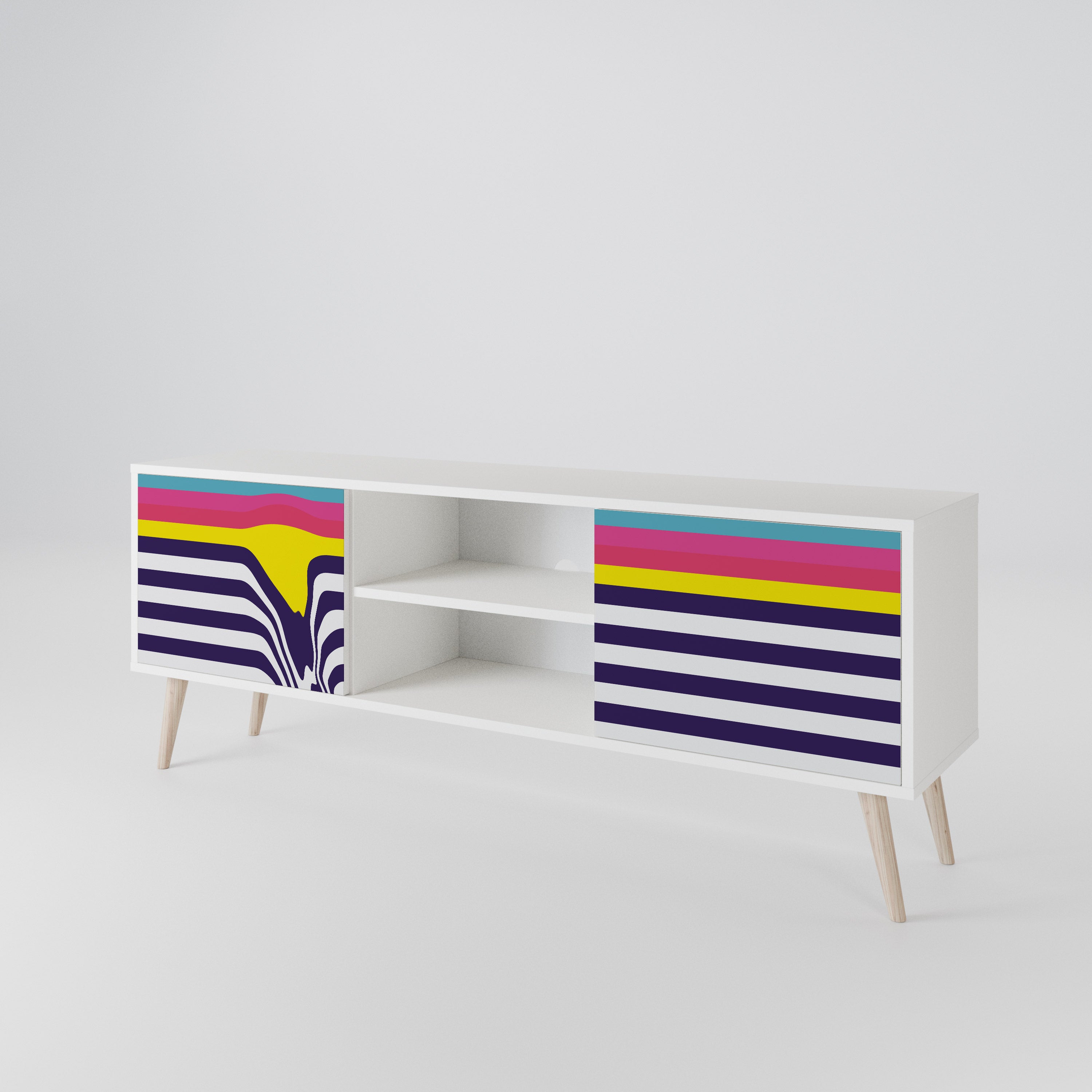 COLORFUL DIVERSION Mueble de TV de 2 Puertas