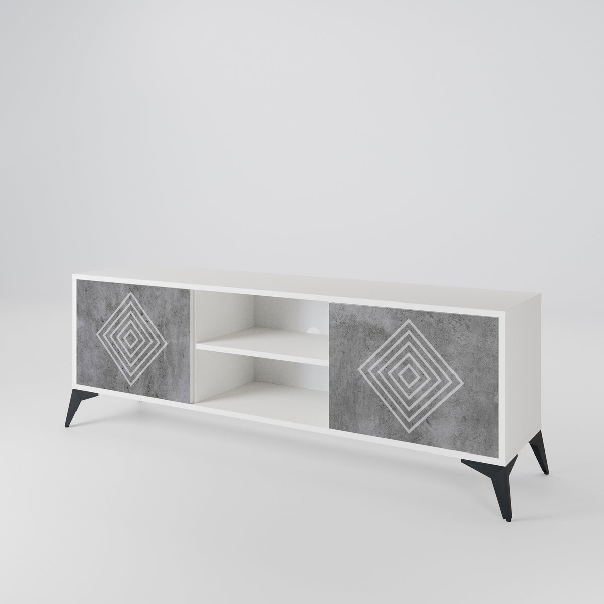 POLYGONAL ARTISTRY Mueble de TV de 2 Puertas