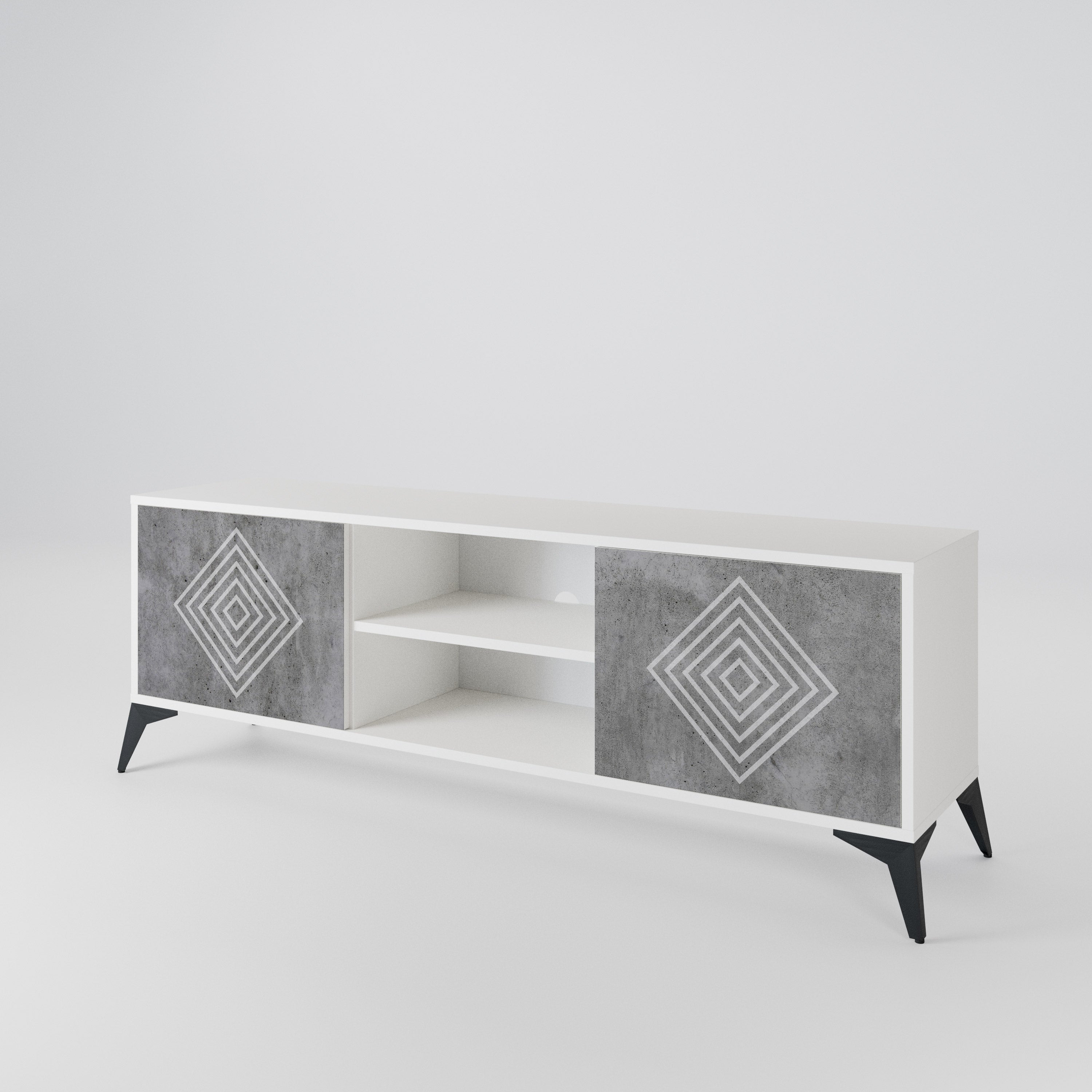 POLYGONAL ARTISTRY Mueble de TV de 2 Puertas