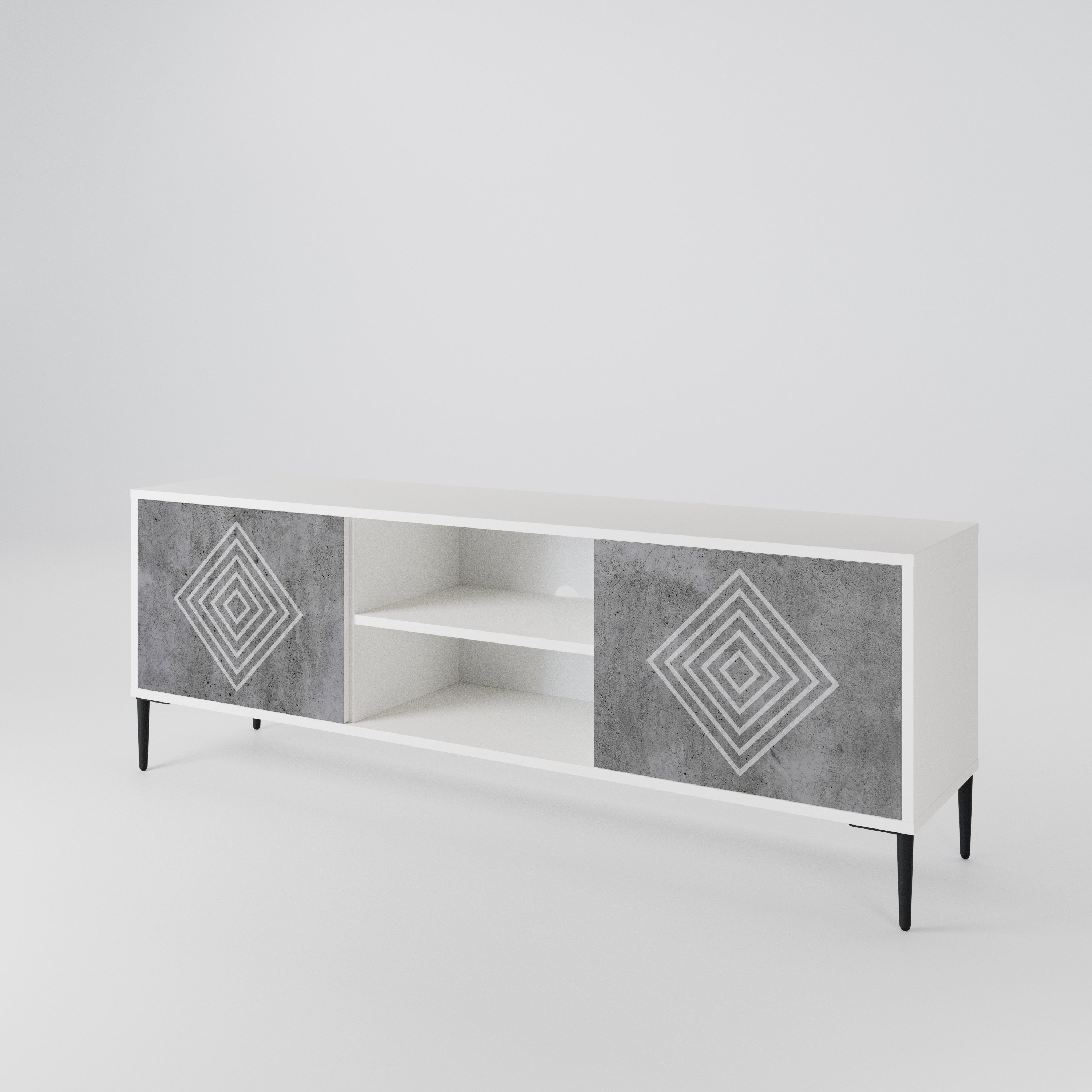 POLYGONAL ARTISTRY Mueble de TV de 2 Puertas