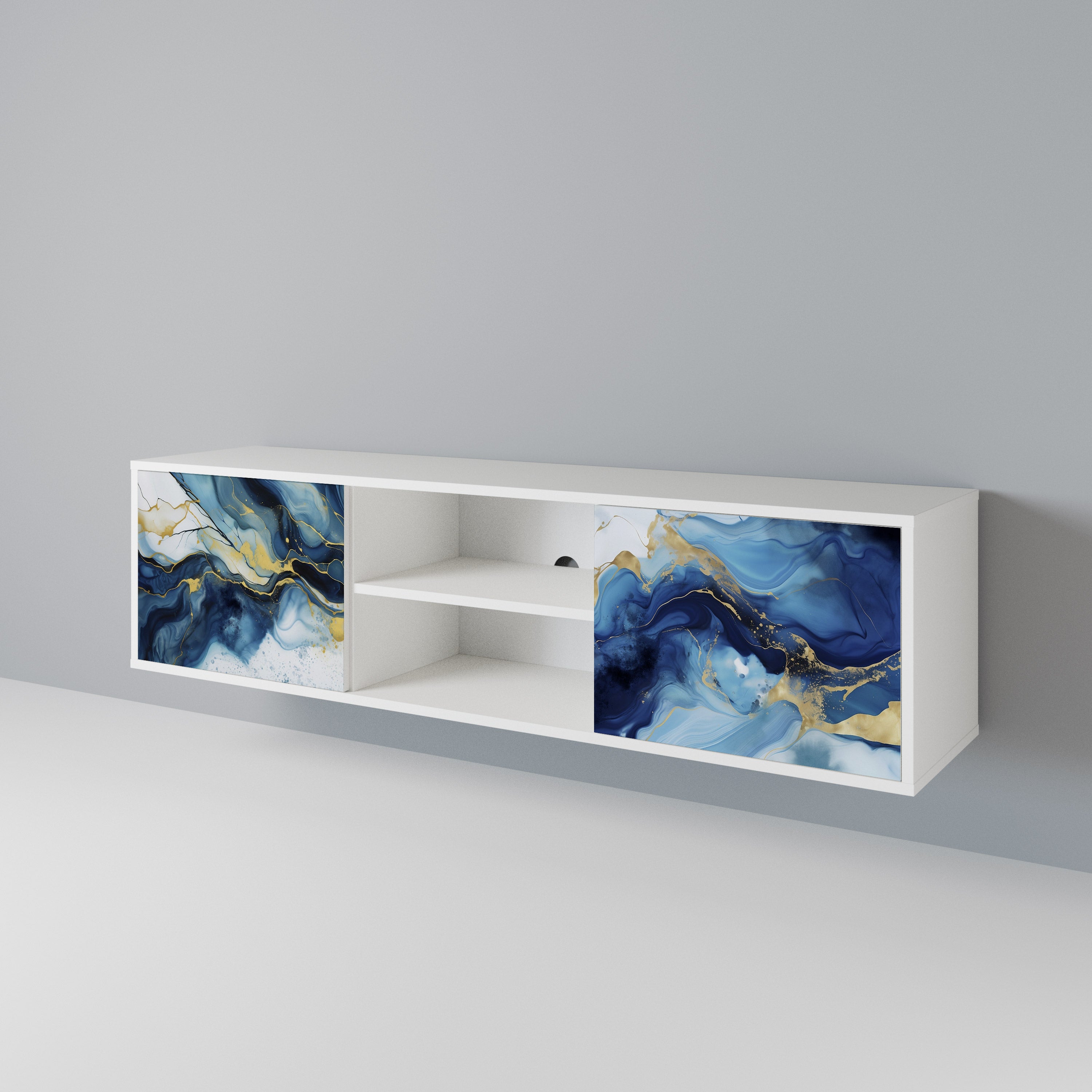 INKY MARBLE Mueble de TV de 2 Puertas