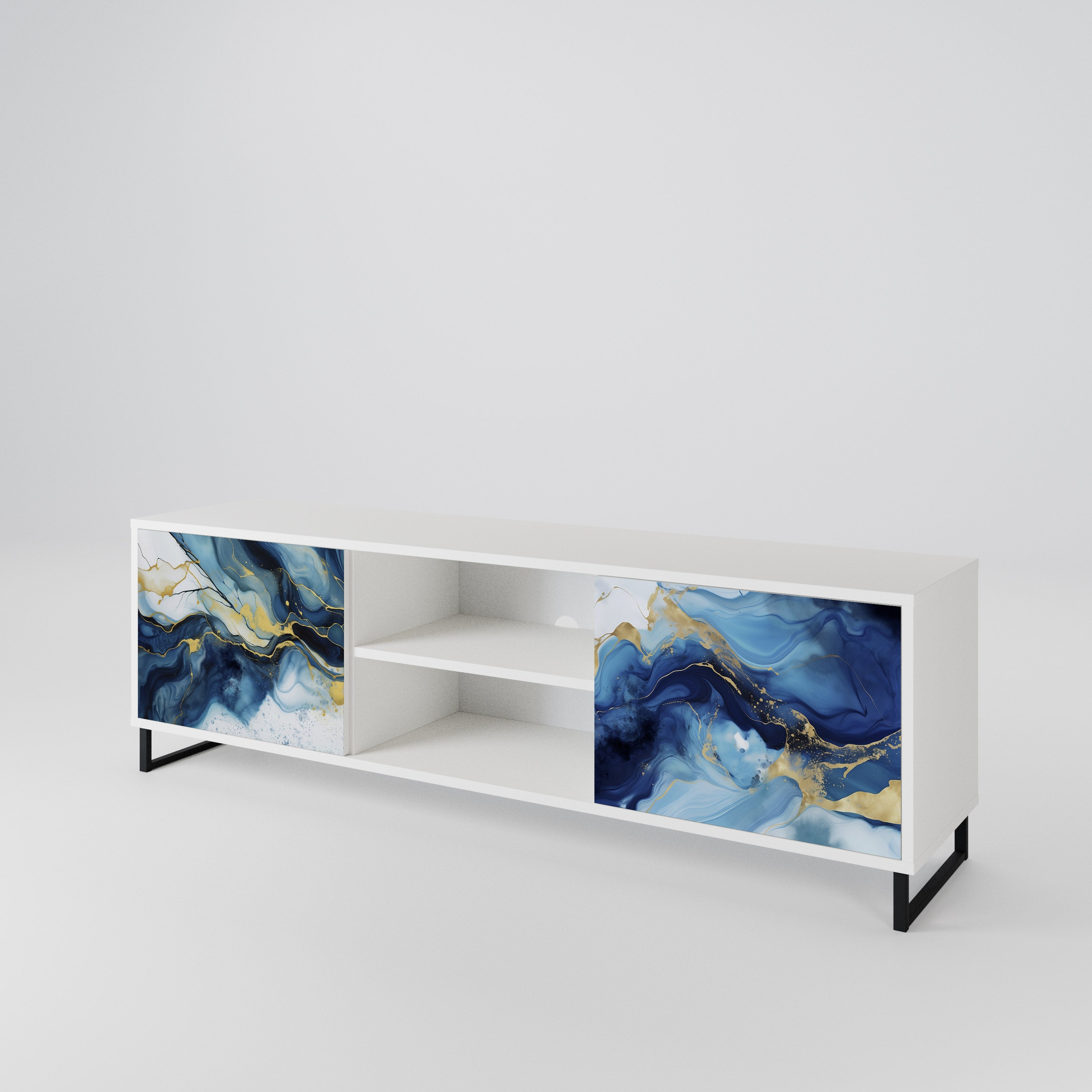 INKY MARBLE Mueble de TV de 2 Puertas