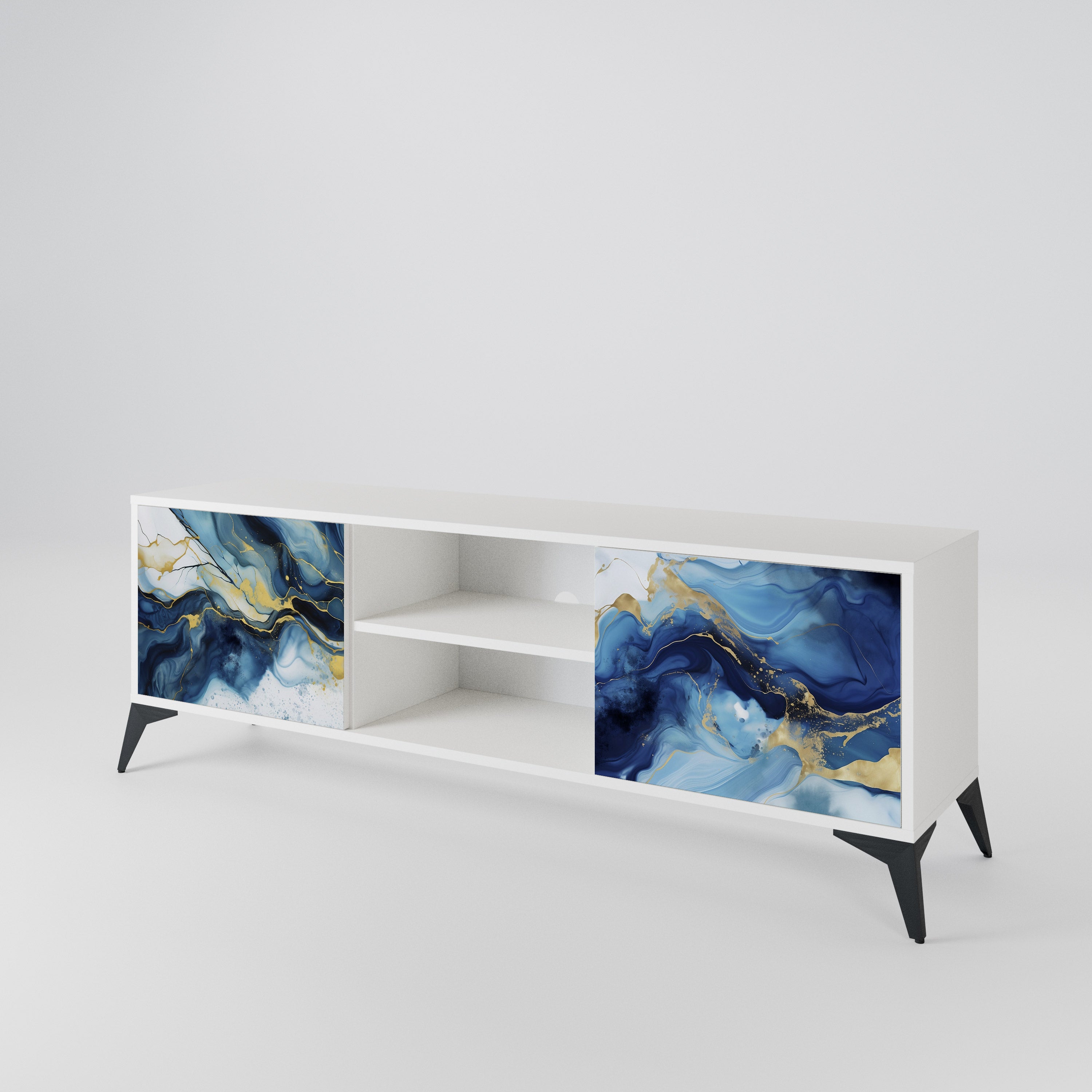 INKY MARBLE Mueble de TV de 2 Puertas