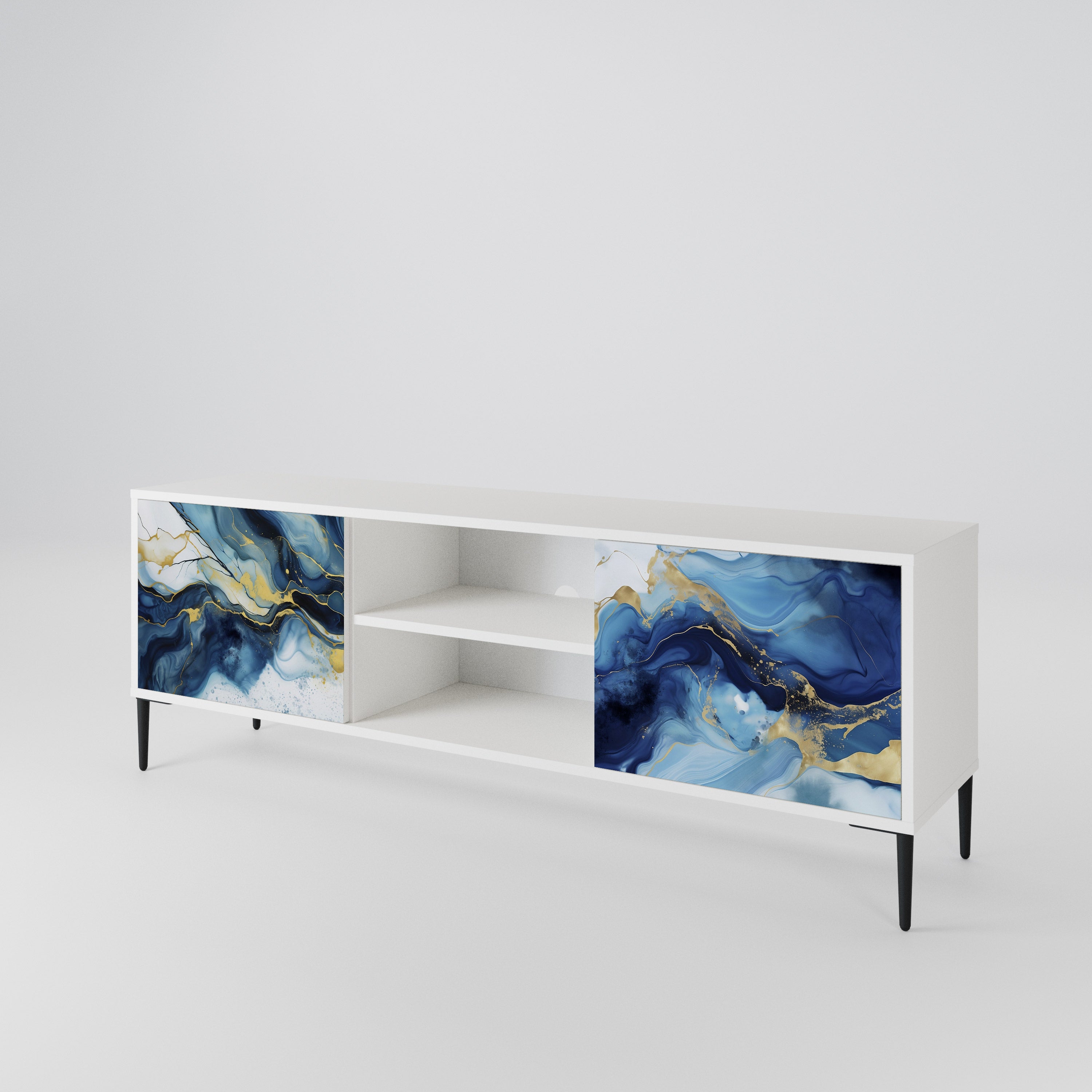 INKY MARBLE Mueble de TV de 2 Puertas