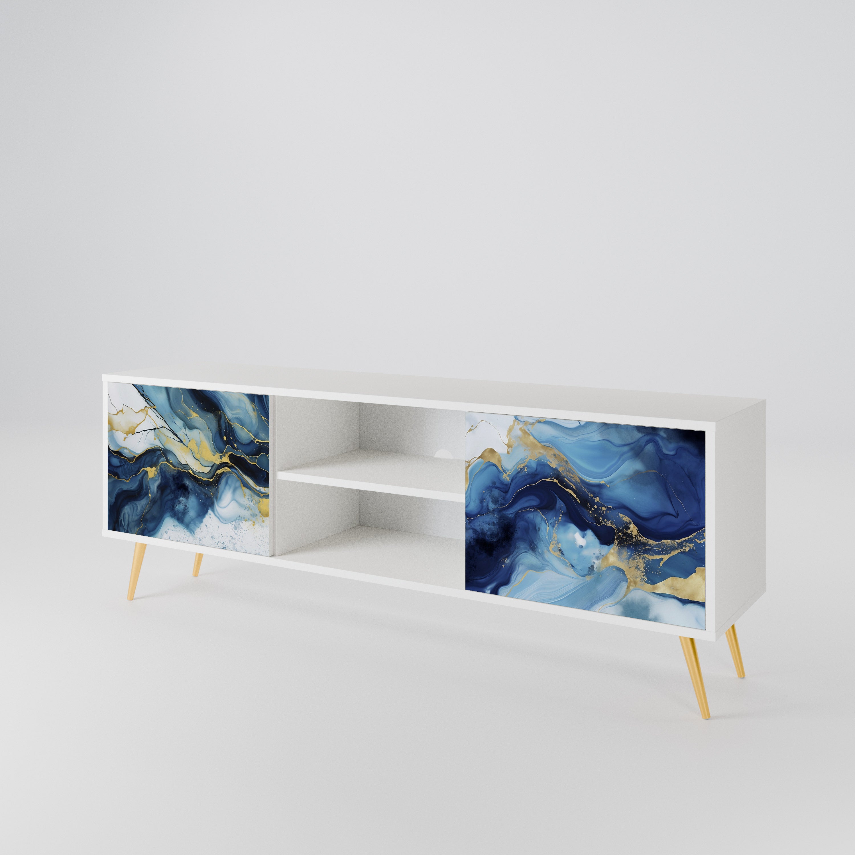 INKY MARBLE Mueble de TV de 2 Puertas
