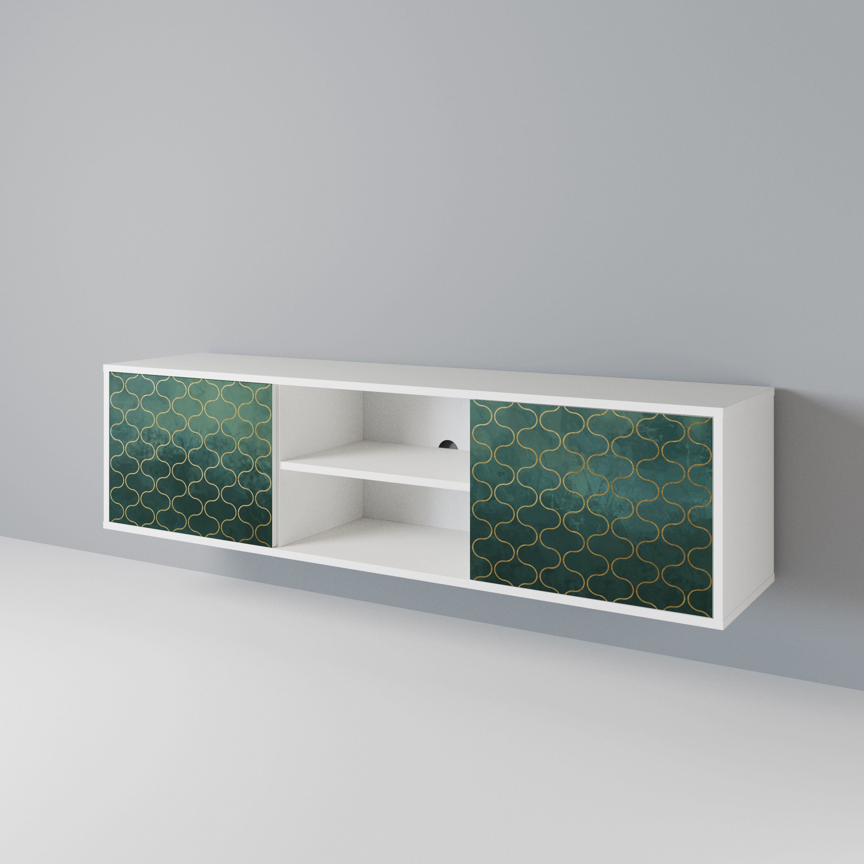 TESSELATED GREENERY Mueble de TV de 2 Puertas