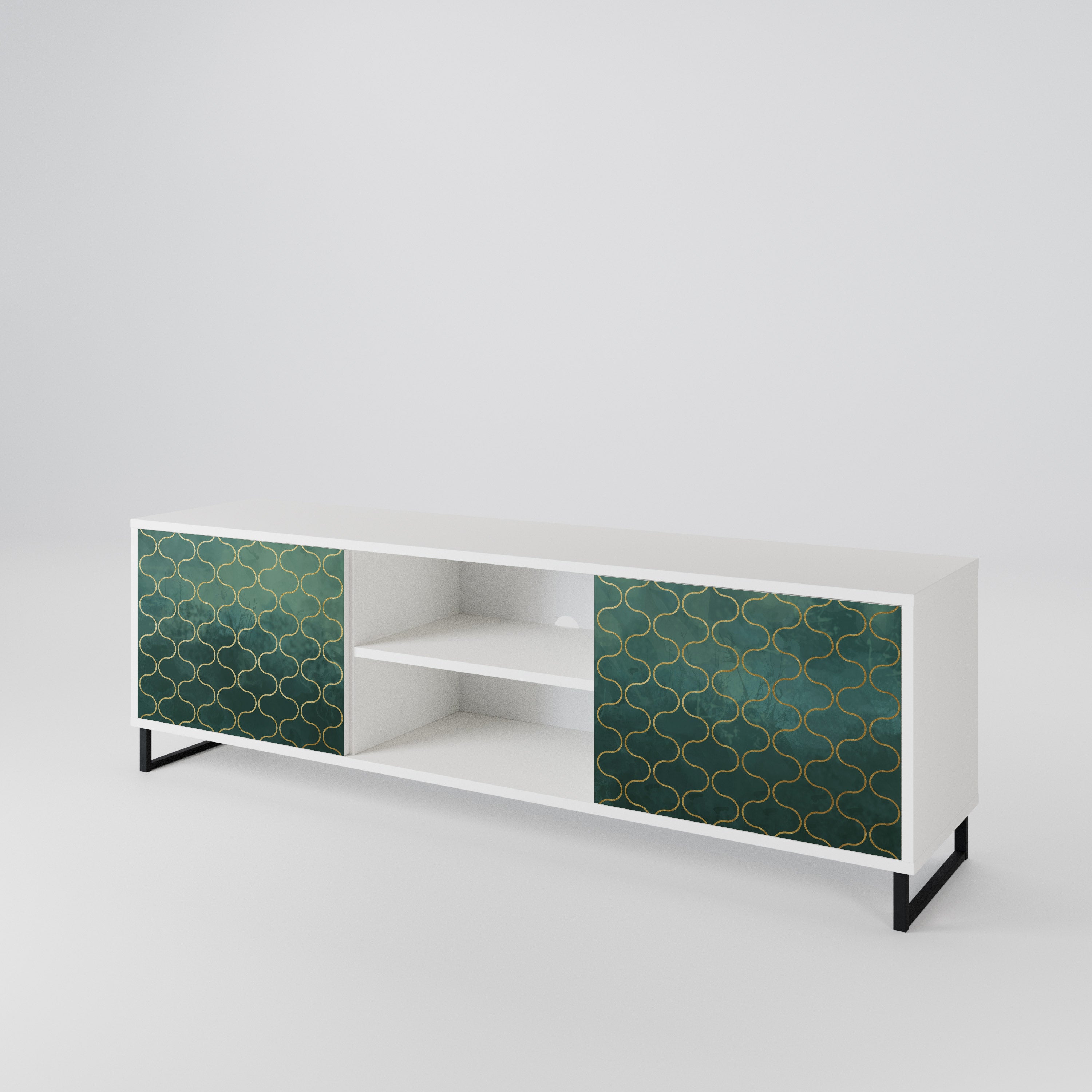 TESSELATED GREENERY Mueble de TV de 2 Puertas