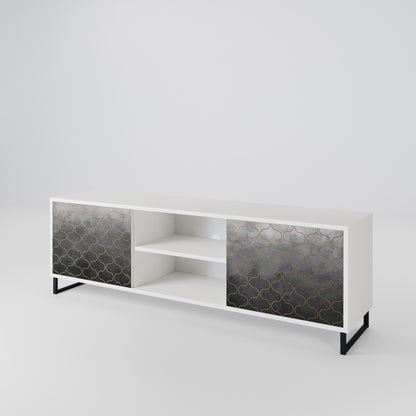 TESSELATED GRAYISH Mueble de TV de 2 Puertas