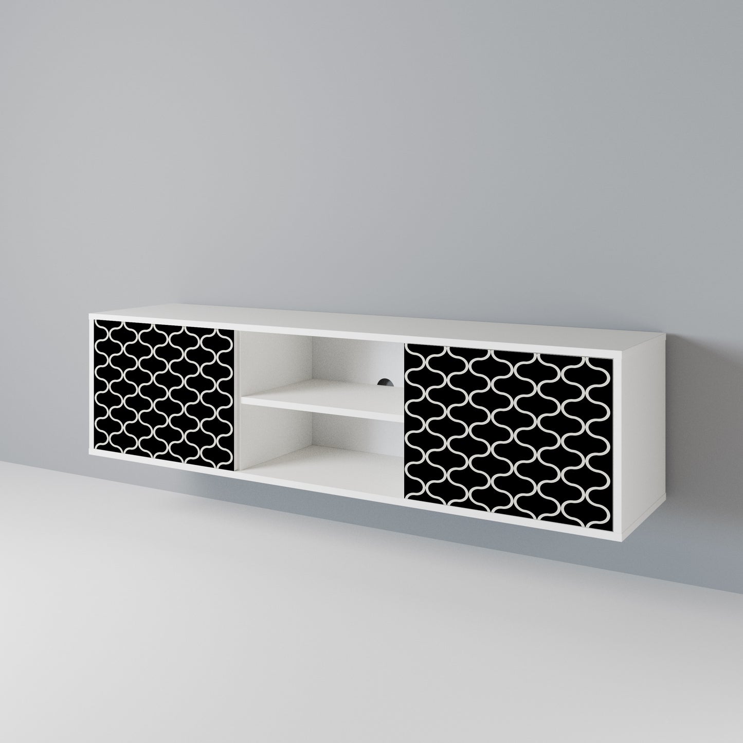 TESSELATED BLACKNESS Mueble de TV de 2 Puertas