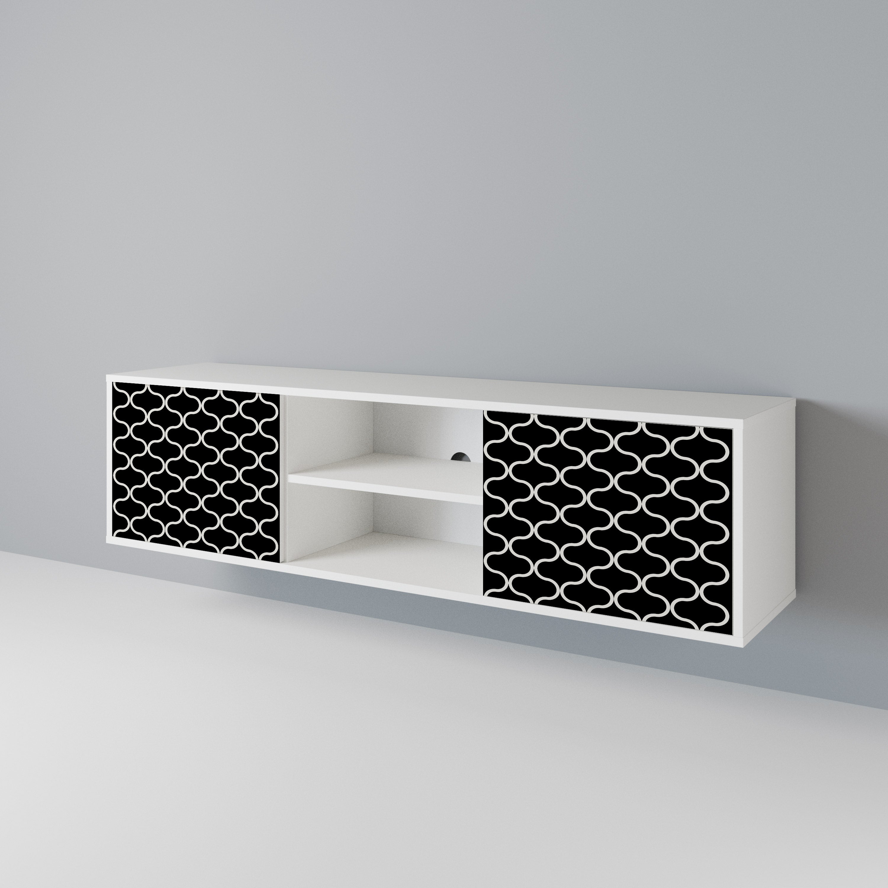 TESSELATED BLACKNESS Mueble de TV de 2 Puertas
