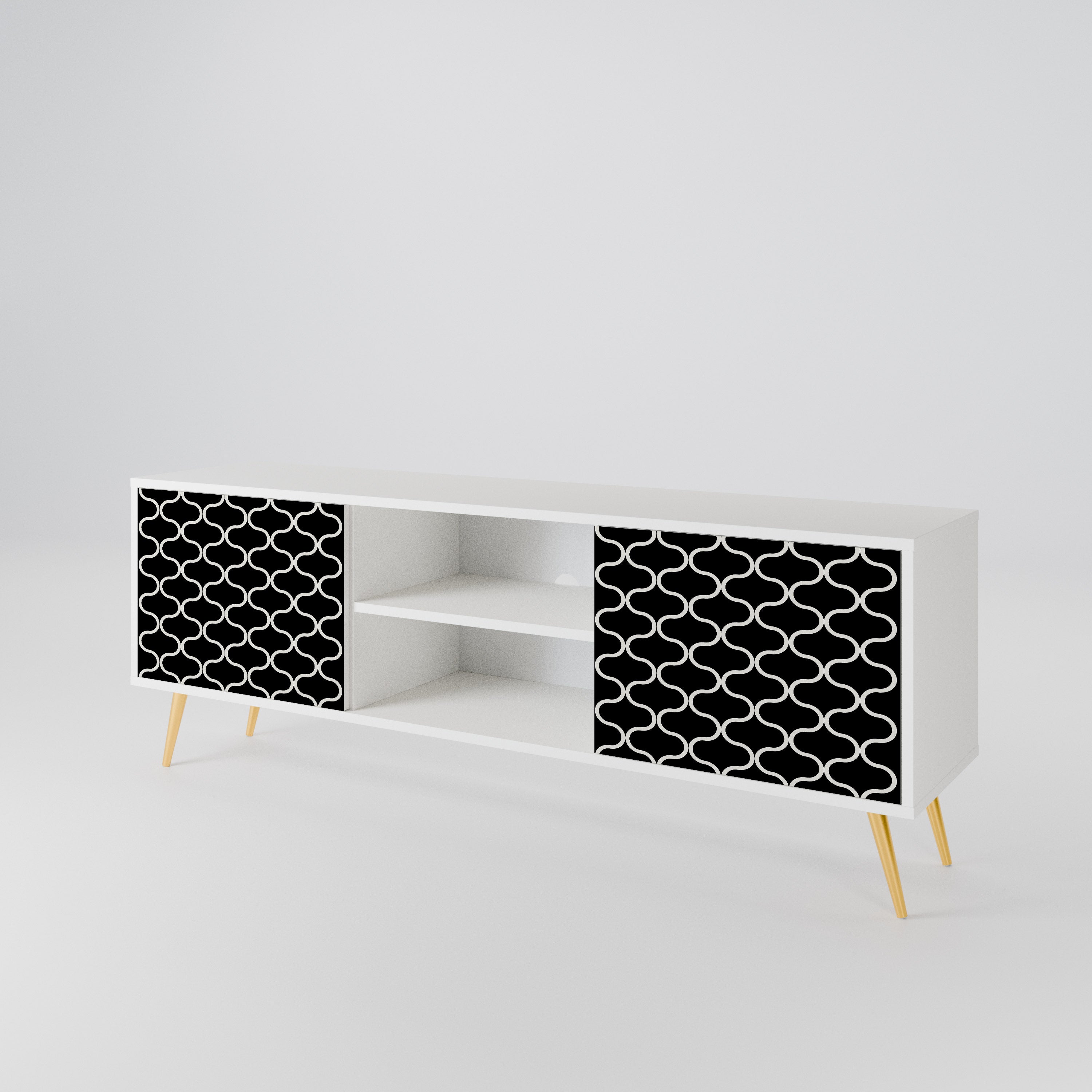 TESSELATED BLACKNESS Mueble de TV de 2 Puertas