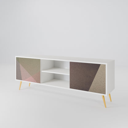BEIGE GEOMETRY Mueble de TV de 2 Puertas