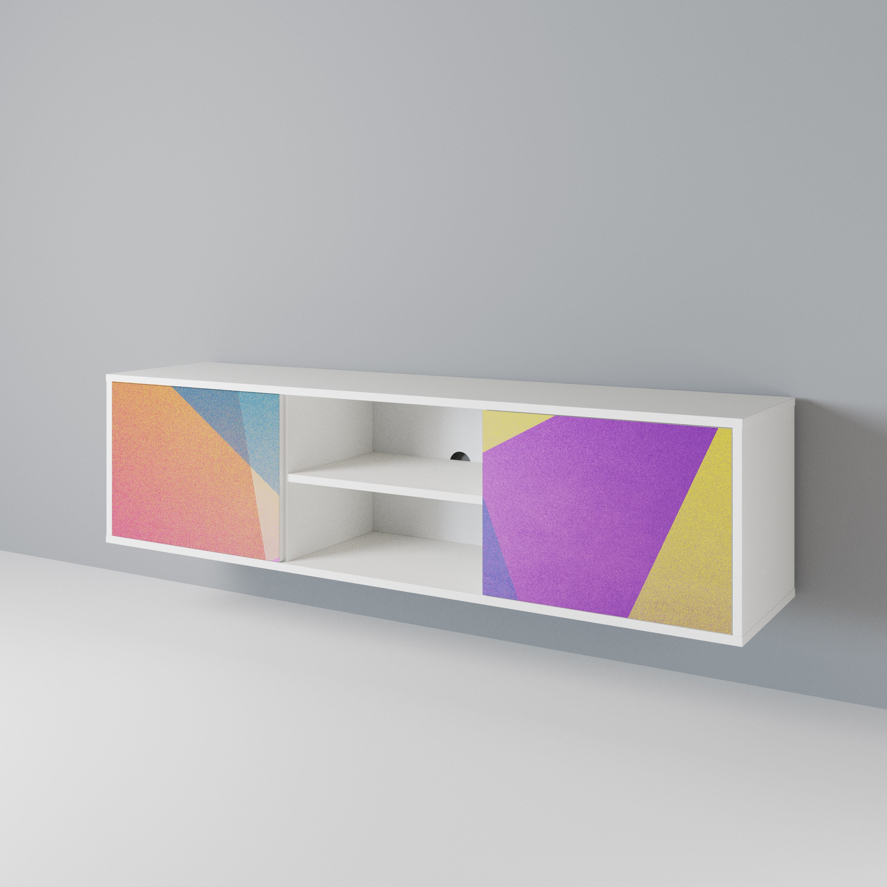 BRIGHT GEOMETRY Mueble de TV de 2 Puertas