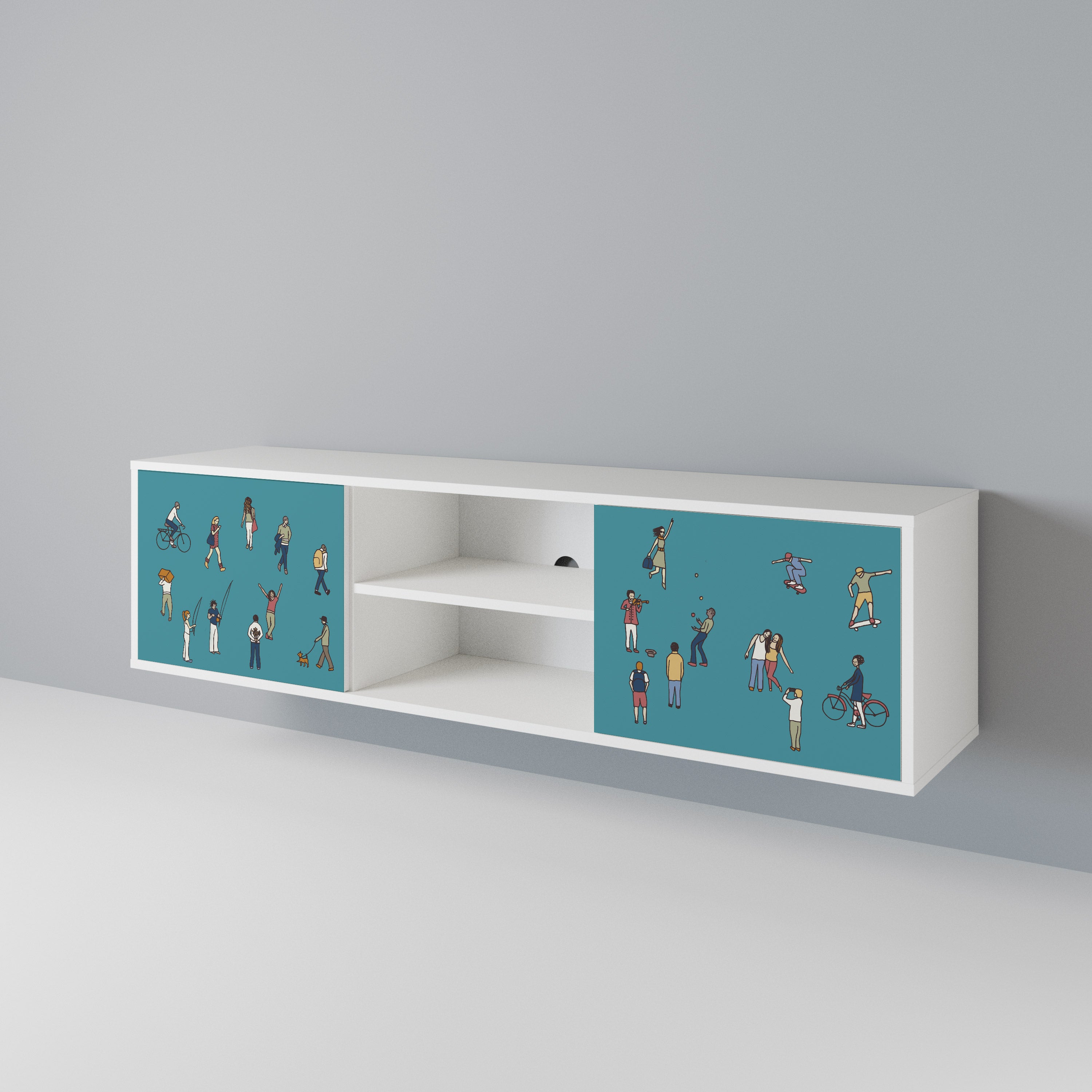 COLLECTIVE STREAM Mueble de TV de 2 Puertas