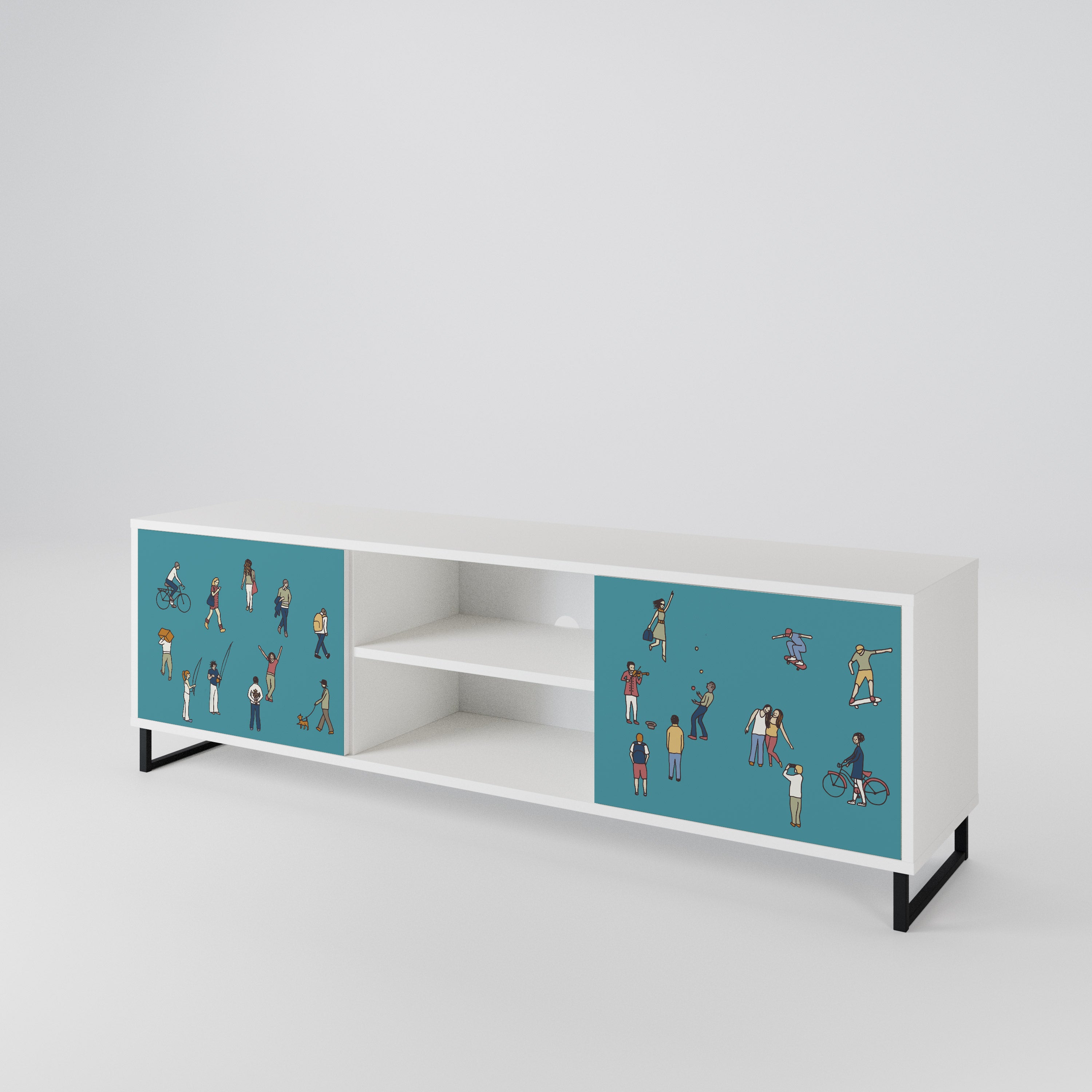 COLLECTIVE STREAM Mueble de TV de 2 Puertas