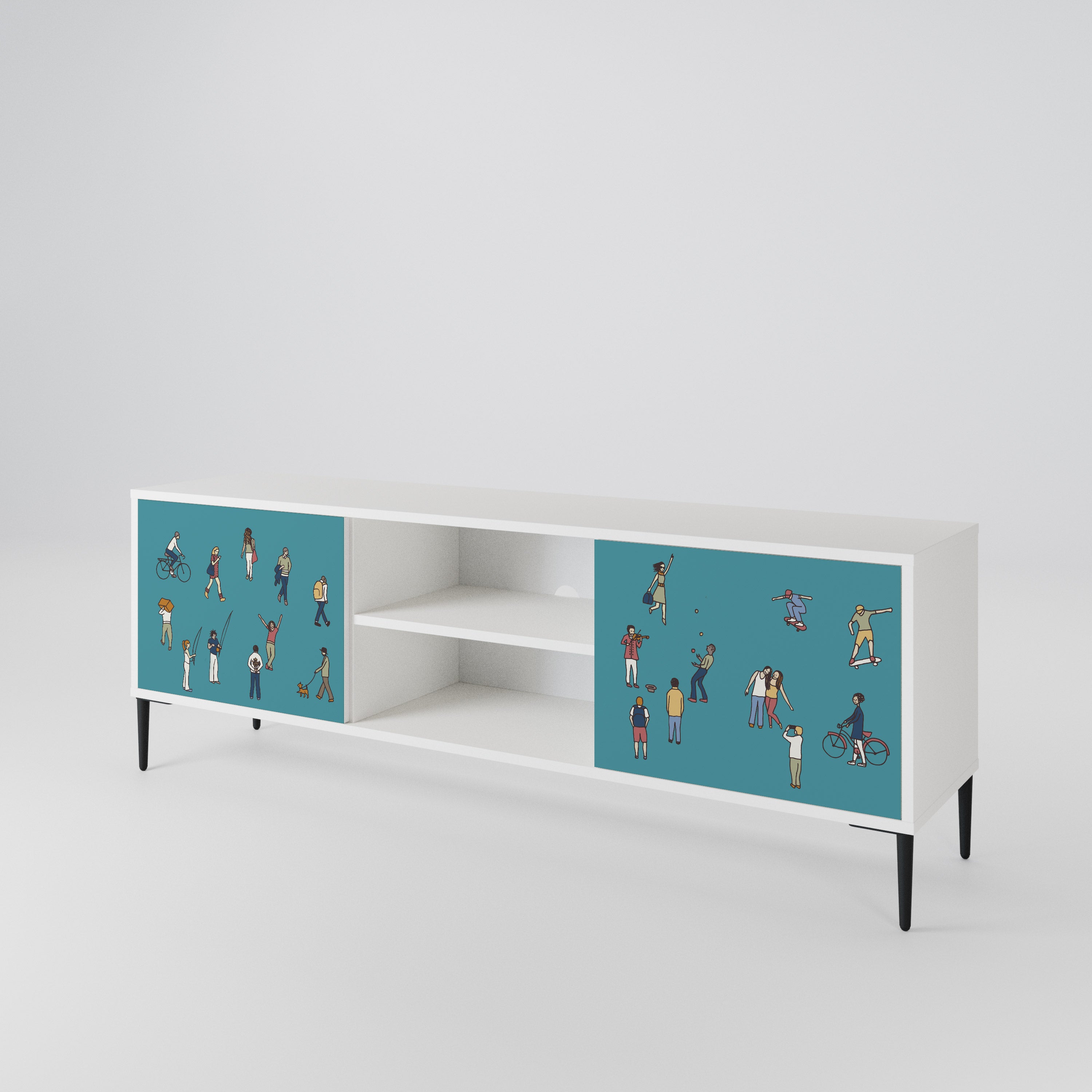 COLLECTIVE STREAM Mueble de TV de 2 Puertas