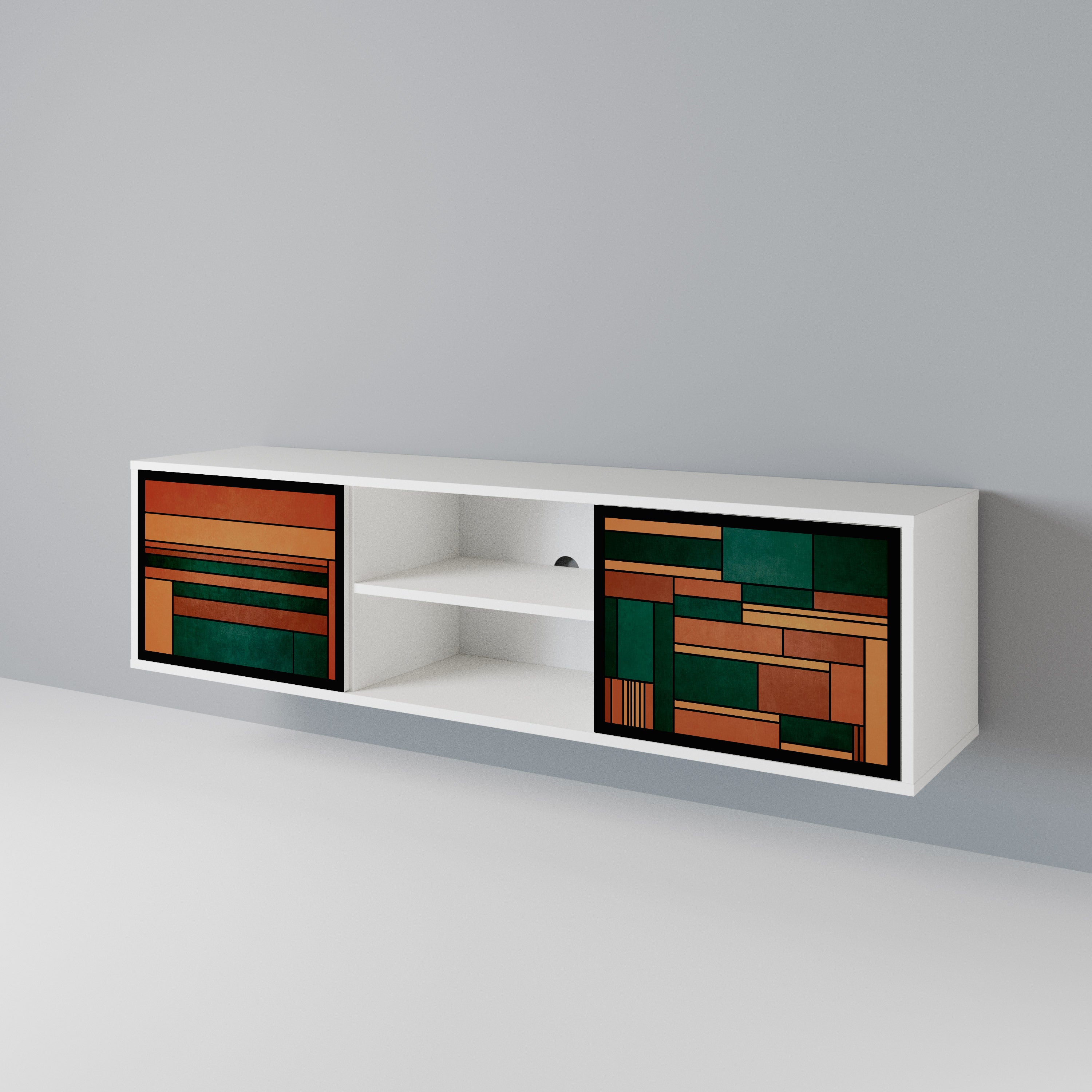 EARTHY FIGURES Mueble de TV de 2 Puertas