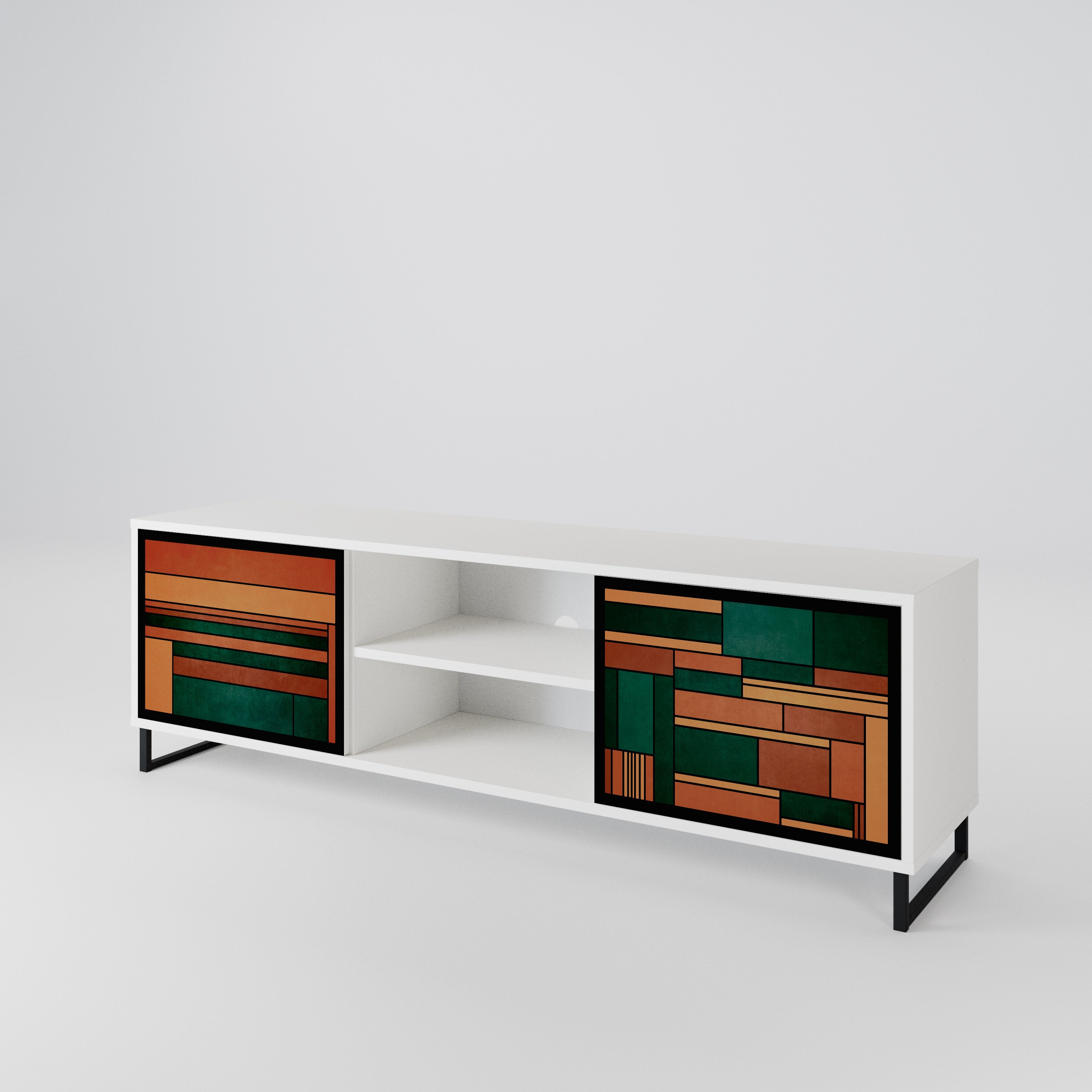 EARTHY FIGURES Mueble de TV de 2 Puertas
