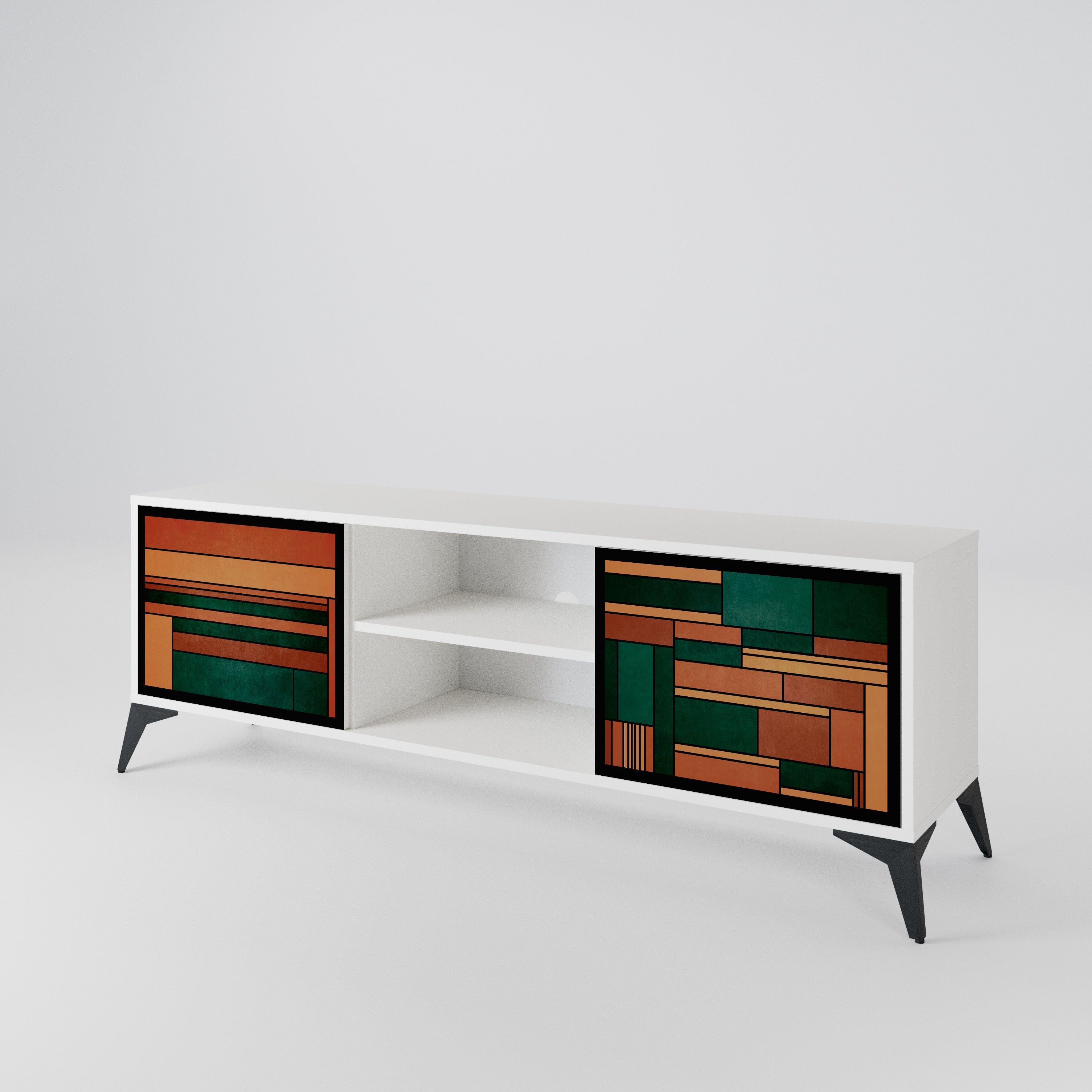 EARTHY FIGURES Mueble de TV de 2 Puertas