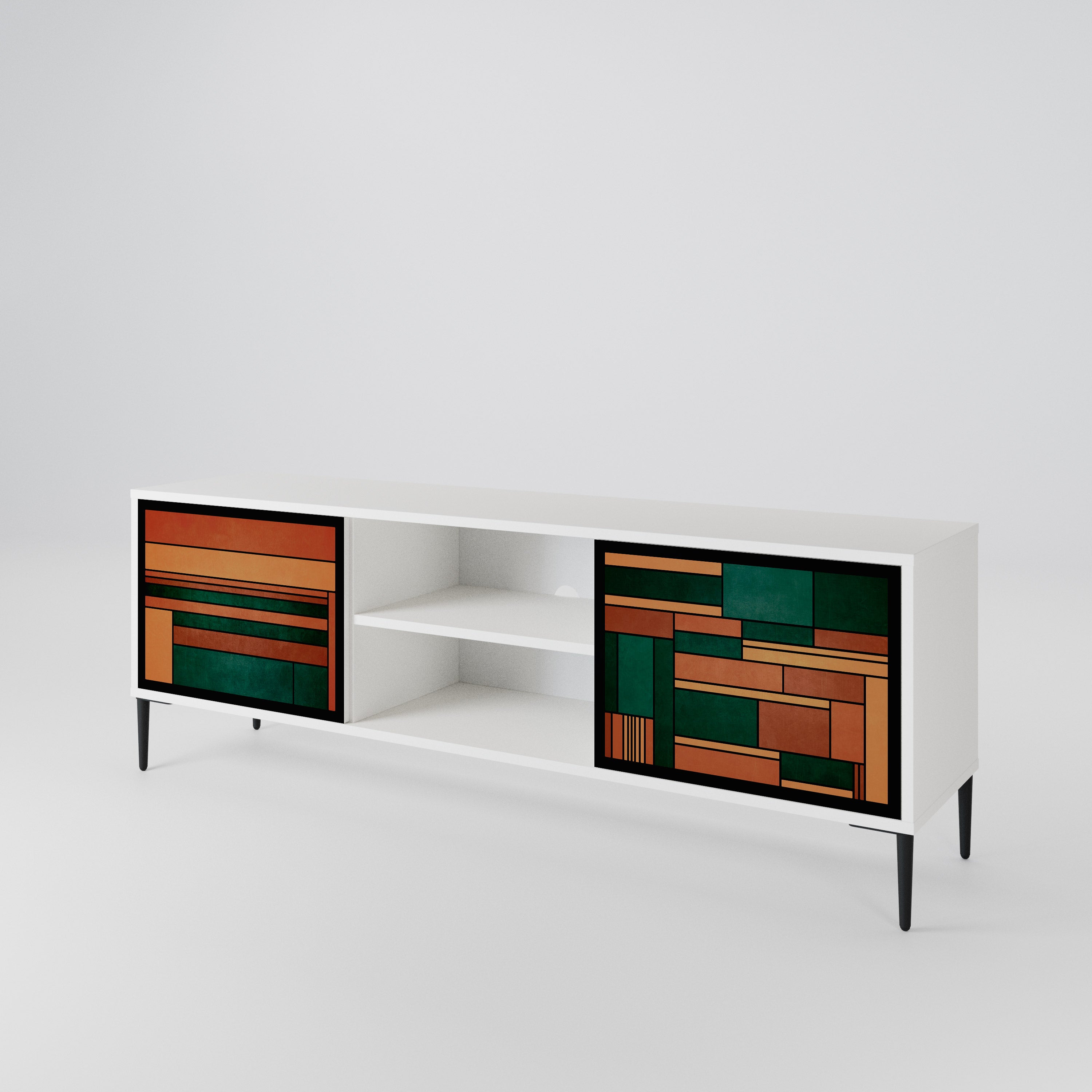 EARTHY FIGURES Mueble de TV de 2 Puertas