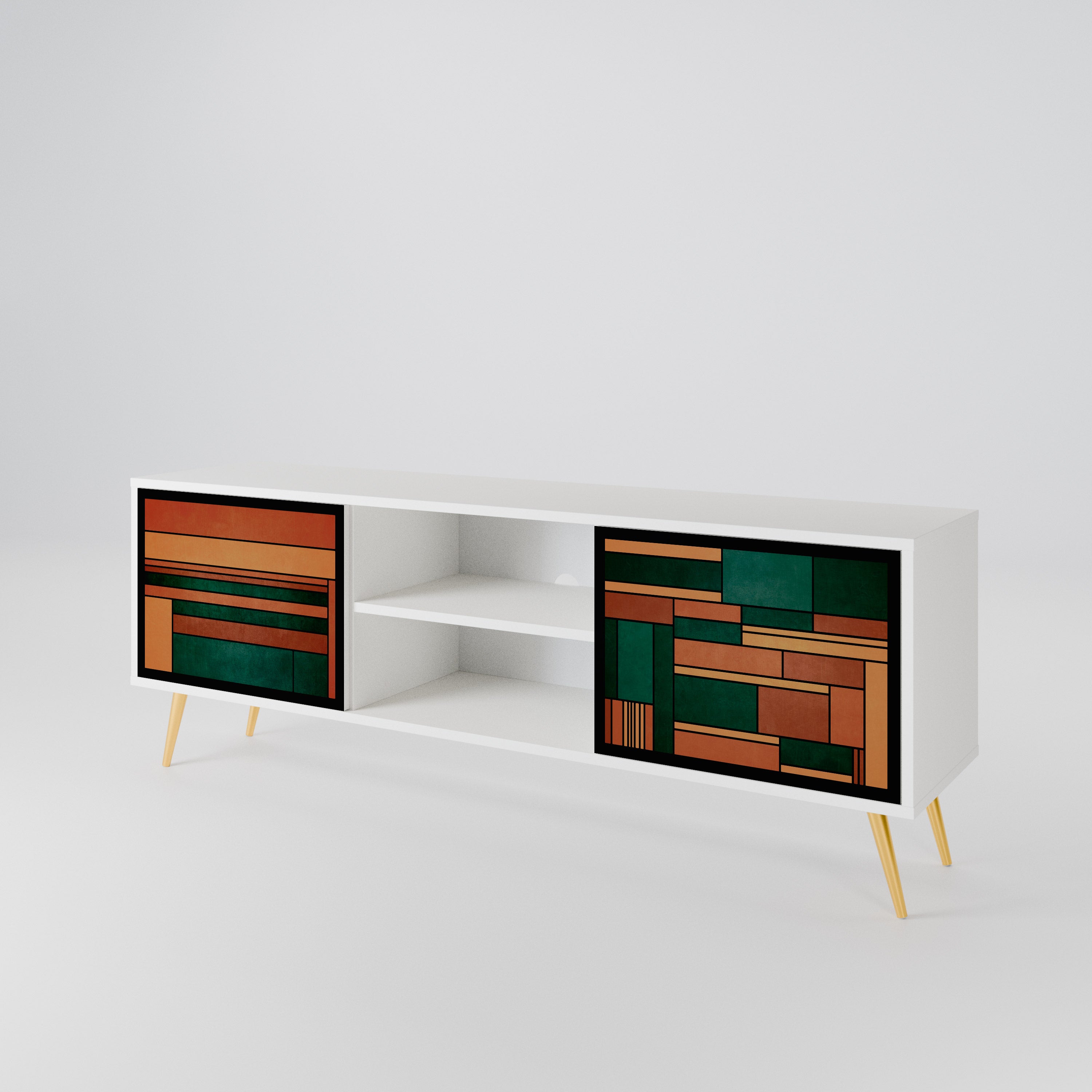 EARTHY FIGURES Mueble de TV de 2 Puertas