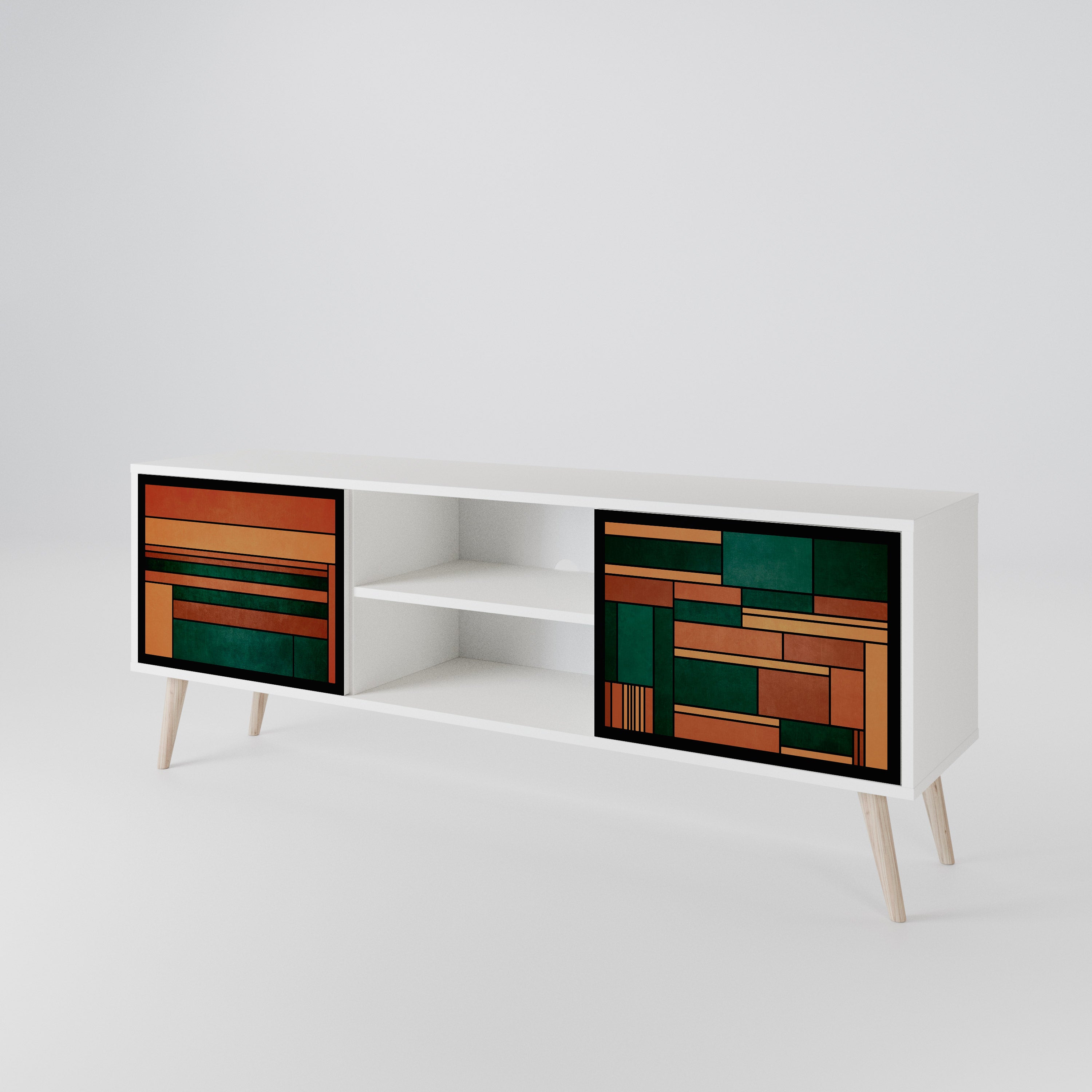 EARTHY FIGURES Mueble de TV de 2 Puertas