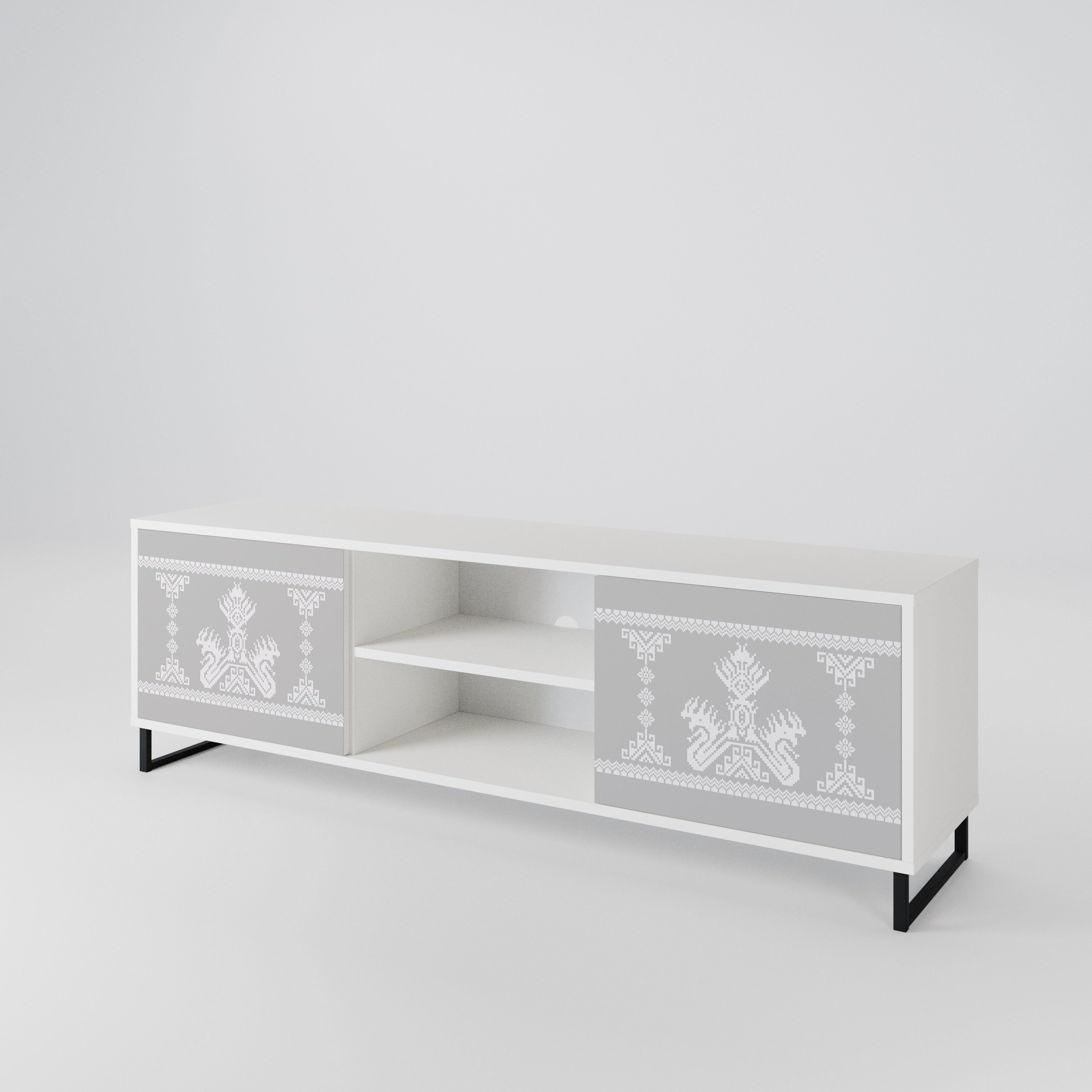 THAI GRAY Mueble de TV de 2 Puertas