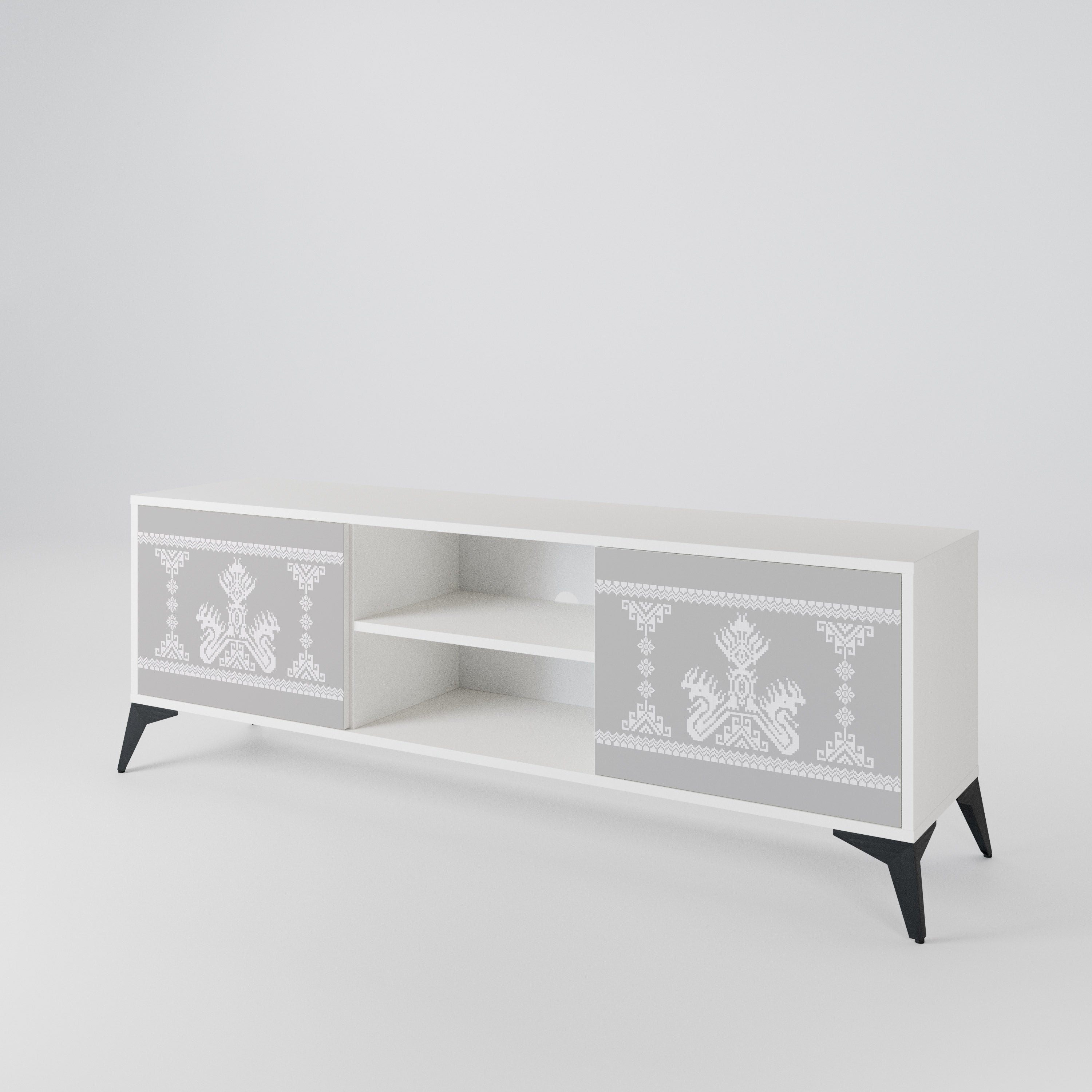 THAI GRAY Mueble de TV de 2 Puertas