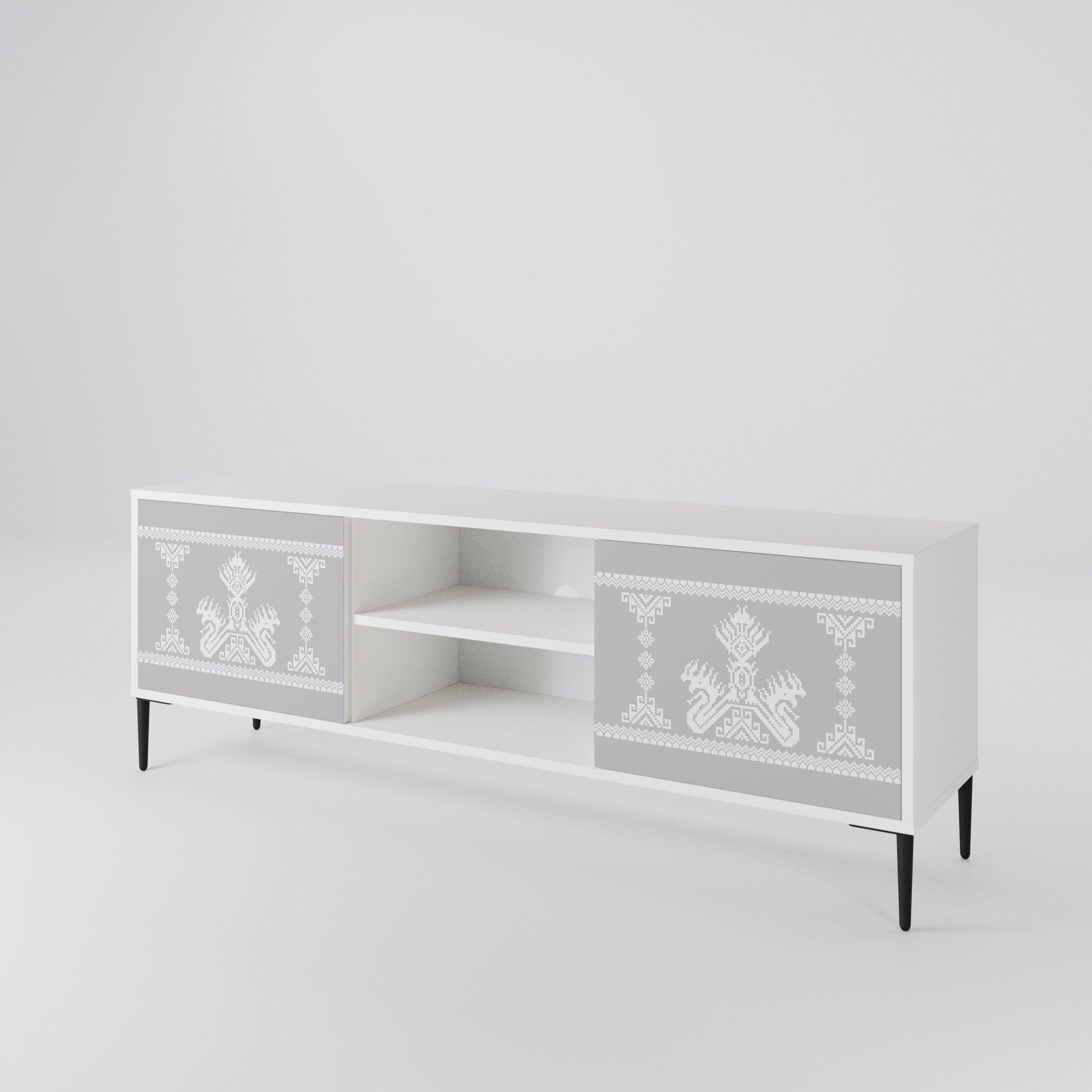 THAI GRAY Mueble de TV de 2 Puertas