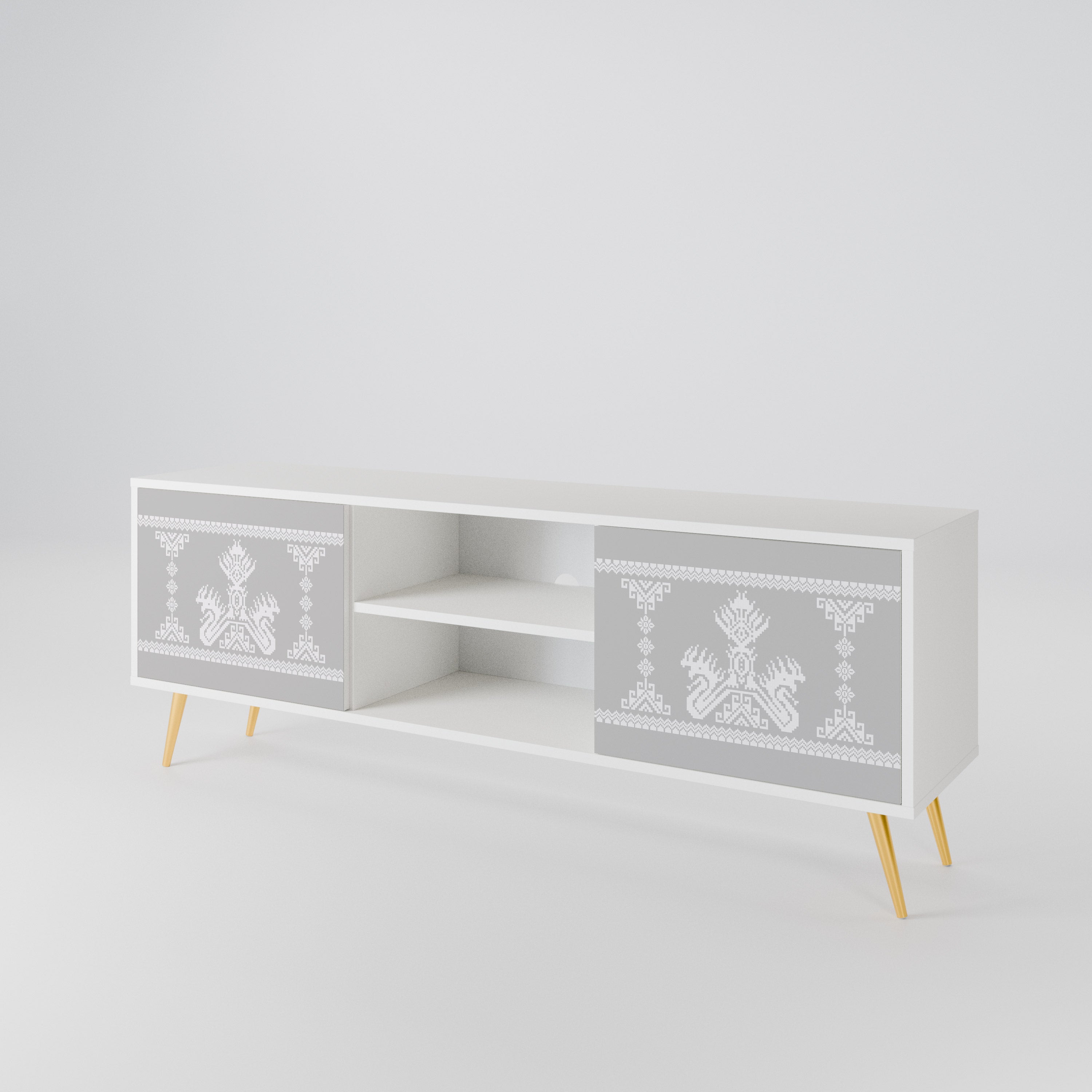 THAI GRAY Mueble de TV de 2 Puertas