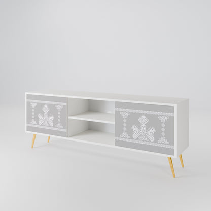 THAI GRAY Mueble de TV de 2 Puertas