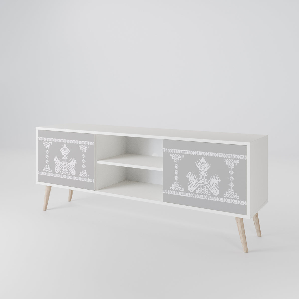 THAI GRAY Mueble de TV de 2 Puertas