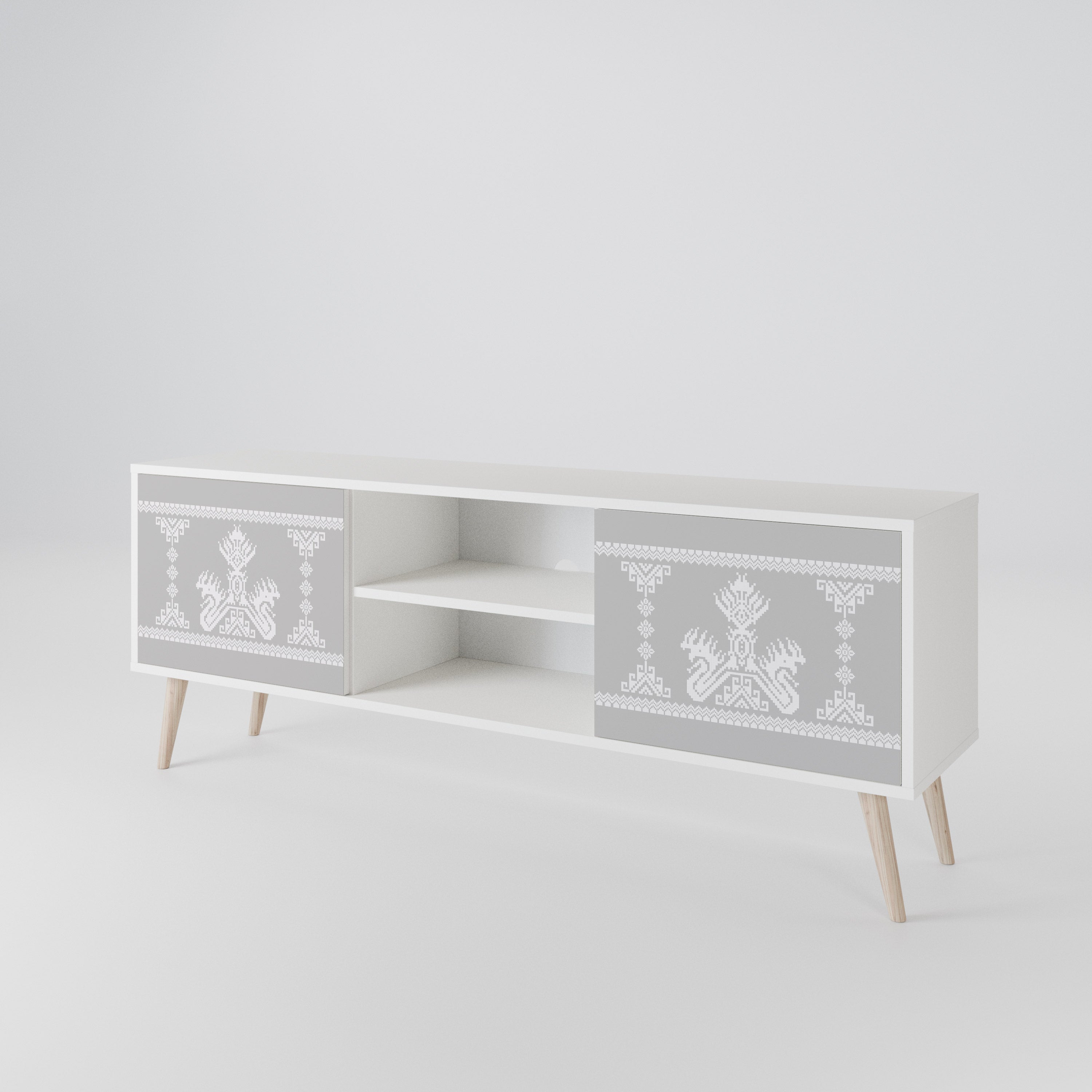 THAI GRAY Mueble de TV de 2 Puertas