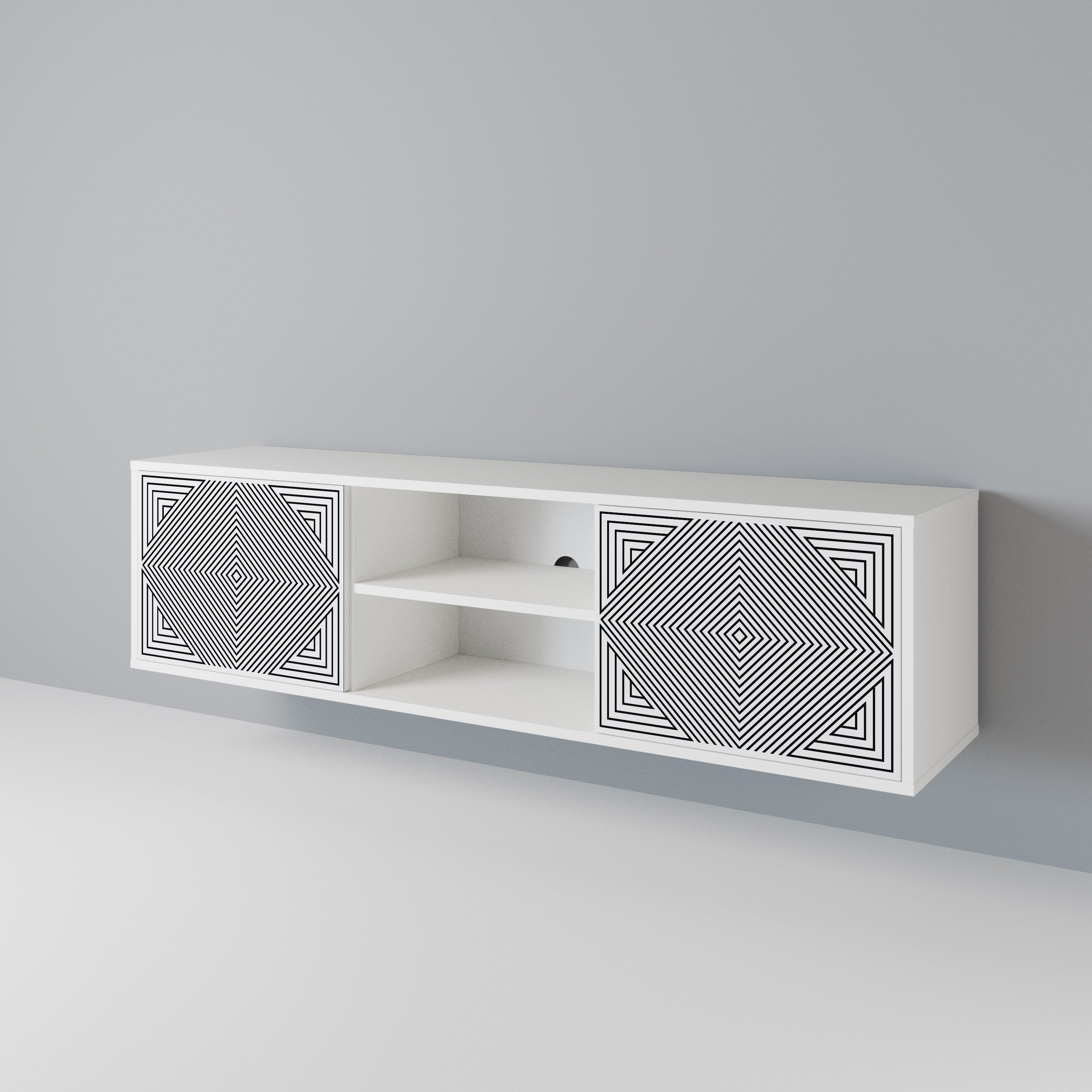 POLYGON ILLUSION Mueble de TV de 2 Puertas
