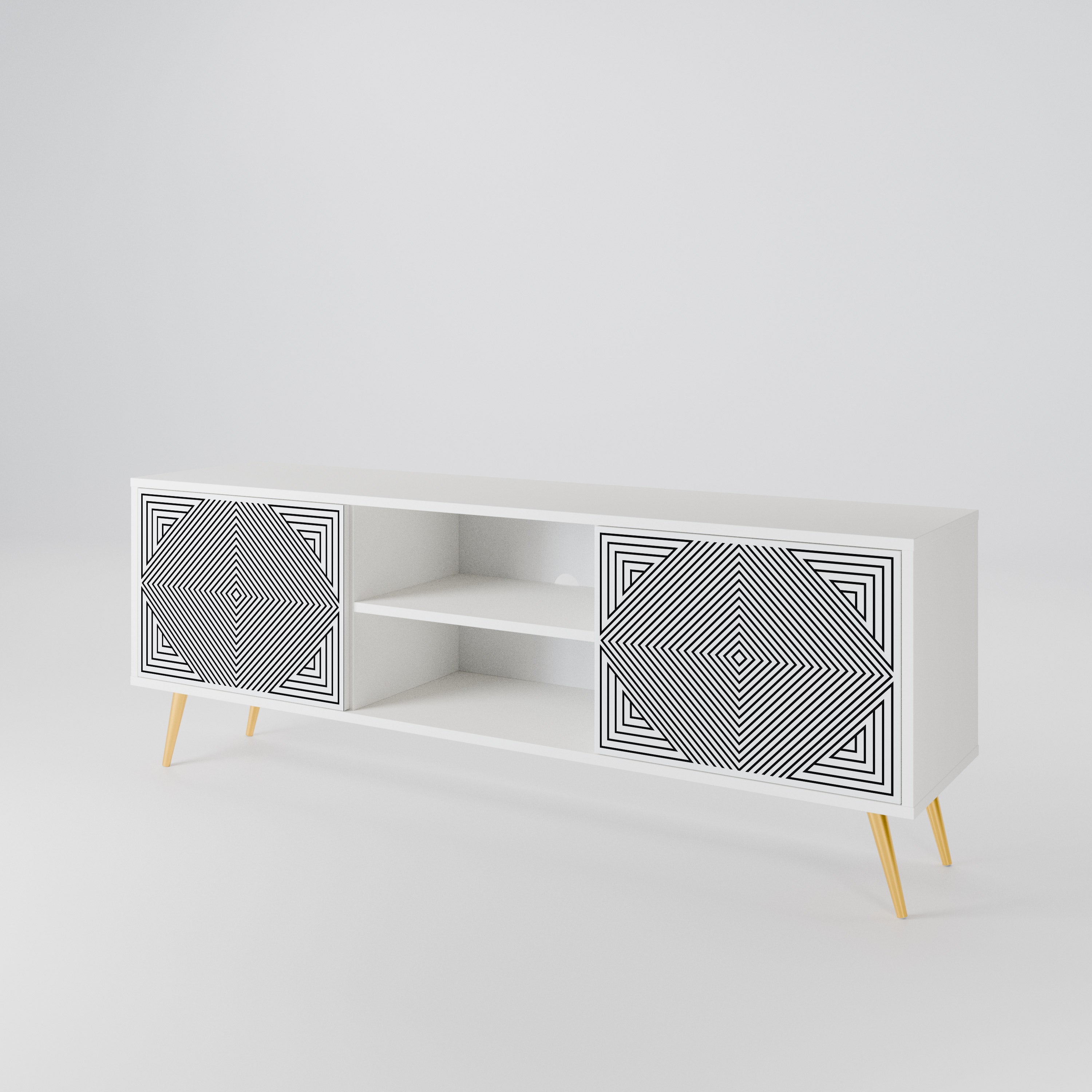POLYGON ILLUSION Mueble de TV de 2 Puertas