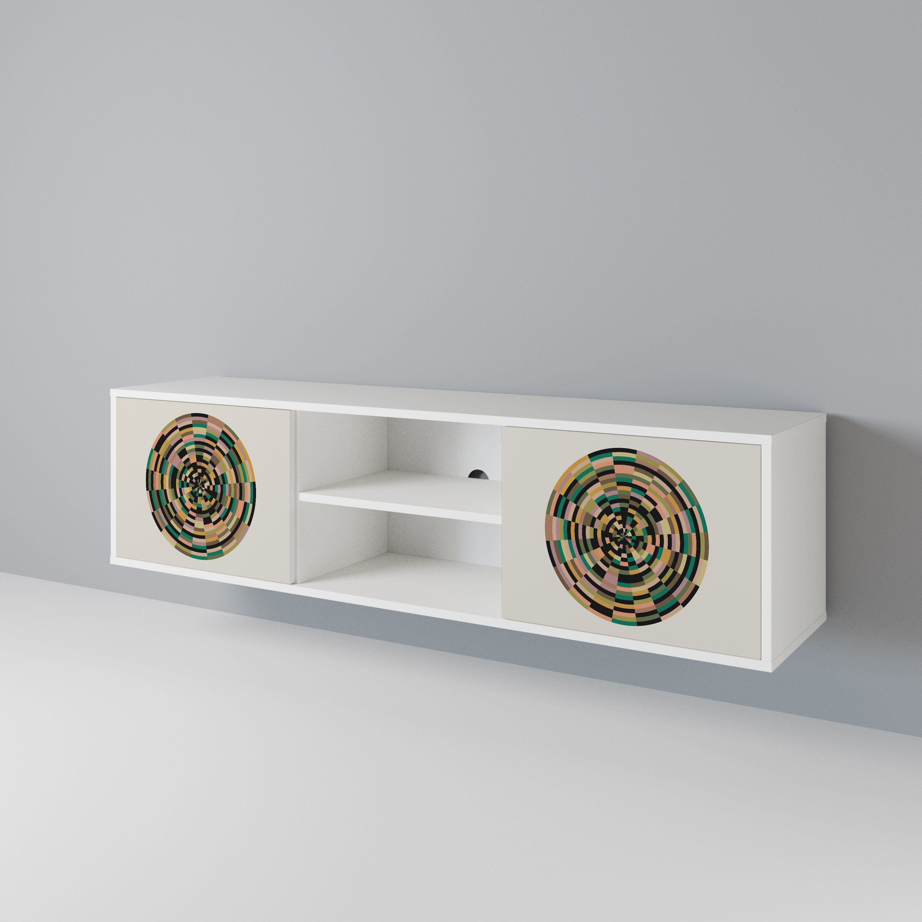 GREEN CIRCLES Mueble de TV de 2 Puertas